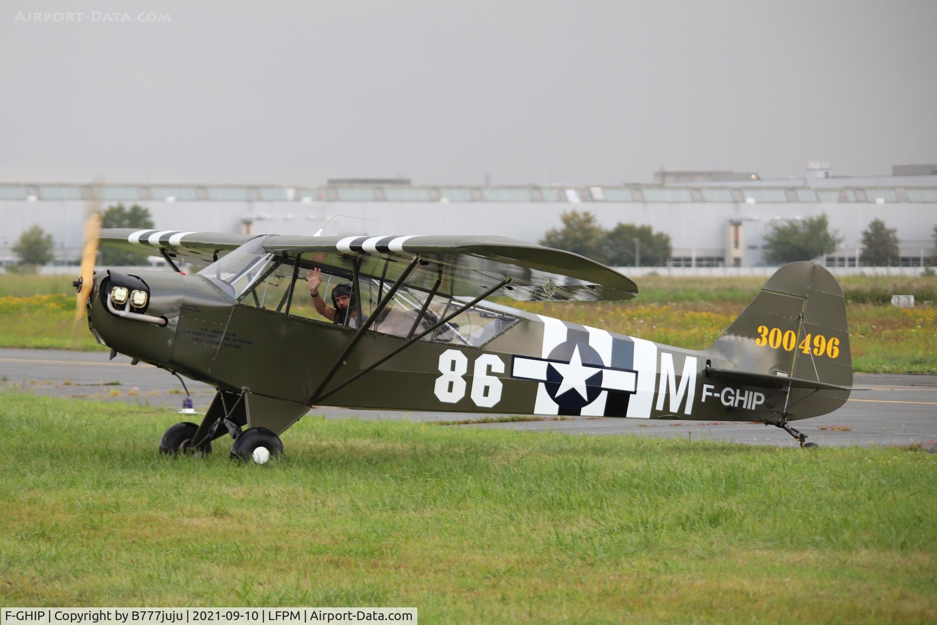 F-GHIP, Piper J3C-65 Cub Cub C/N 9357, during Paris Air Legende 2021