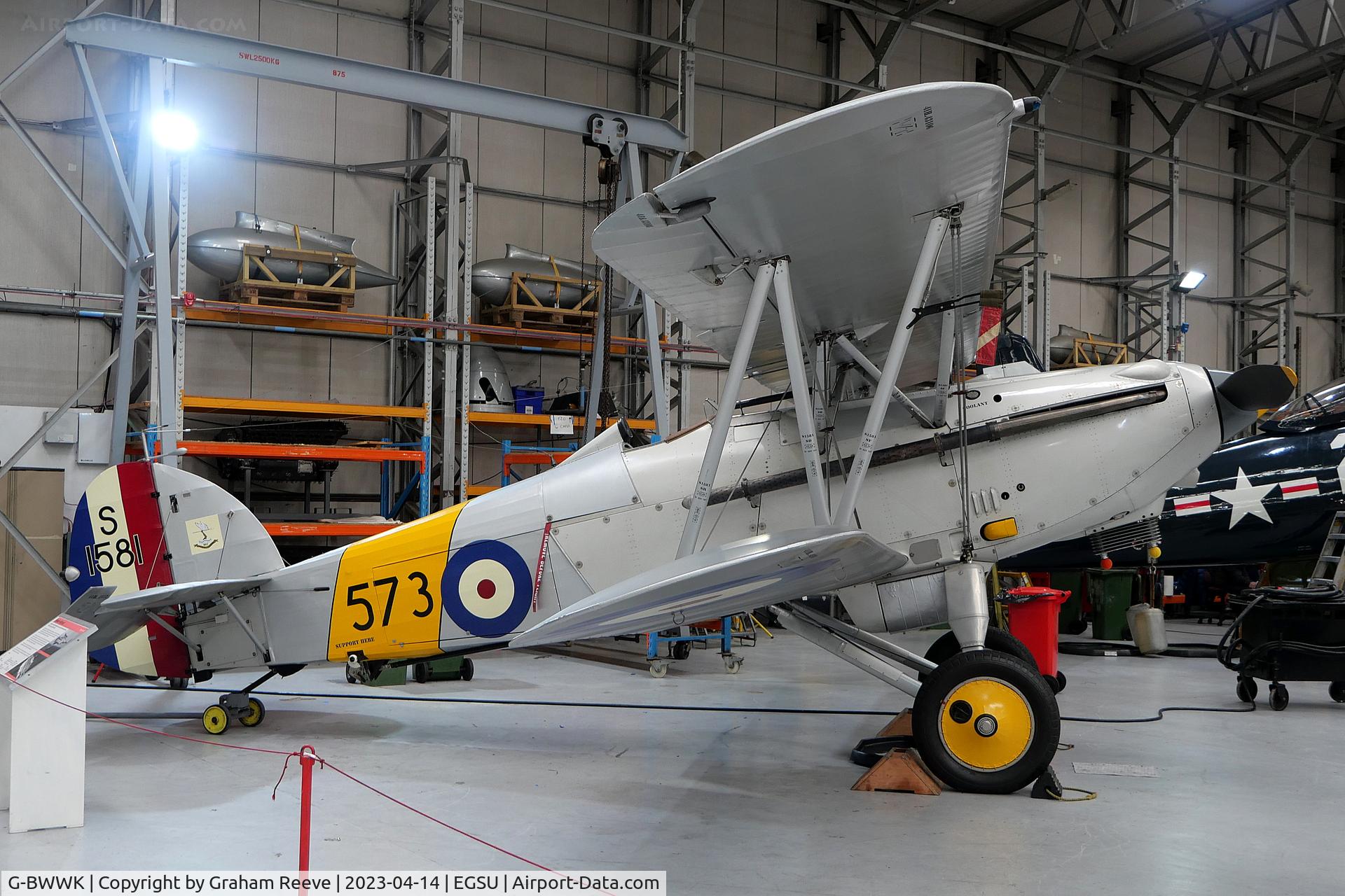 G-BWWK, 1932 Hawker Nimrod I C/N 41H-43617, On display at IWM Duxford.