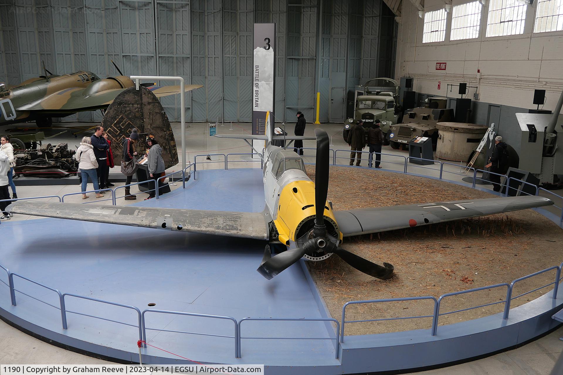 1190, Messerschmitt Bf-109E-3 C/N 1190, On display at IWM Duxford.
