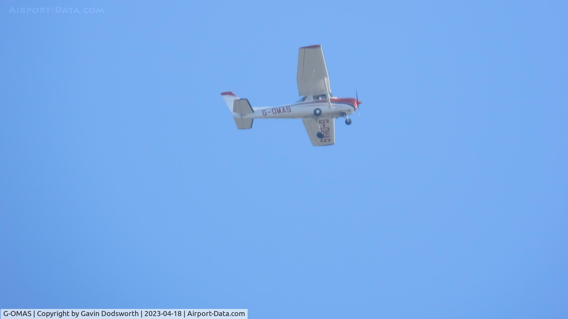 G-OMAS, 1977 Cessna A150M Aerobat C/N A150-0719, Over Darlington on April 18th pilot training with AeroSchool Flight Academy and Air Tours at Teesside Airport