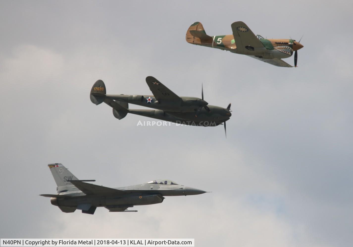 N40PN, 1944 Curtiss P-40N Warhawk C/N 33109, 3 ship heritage flight zx