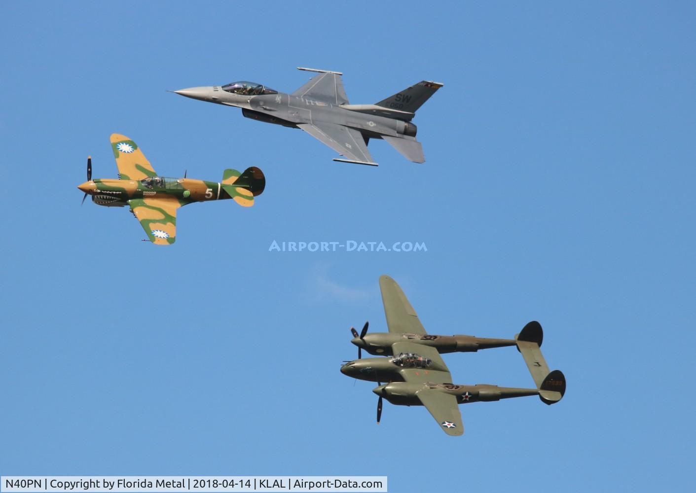 N40PN, 1944 Curtiss P-40N Warhawk C/N 33109, 3 ship heritage flight zx