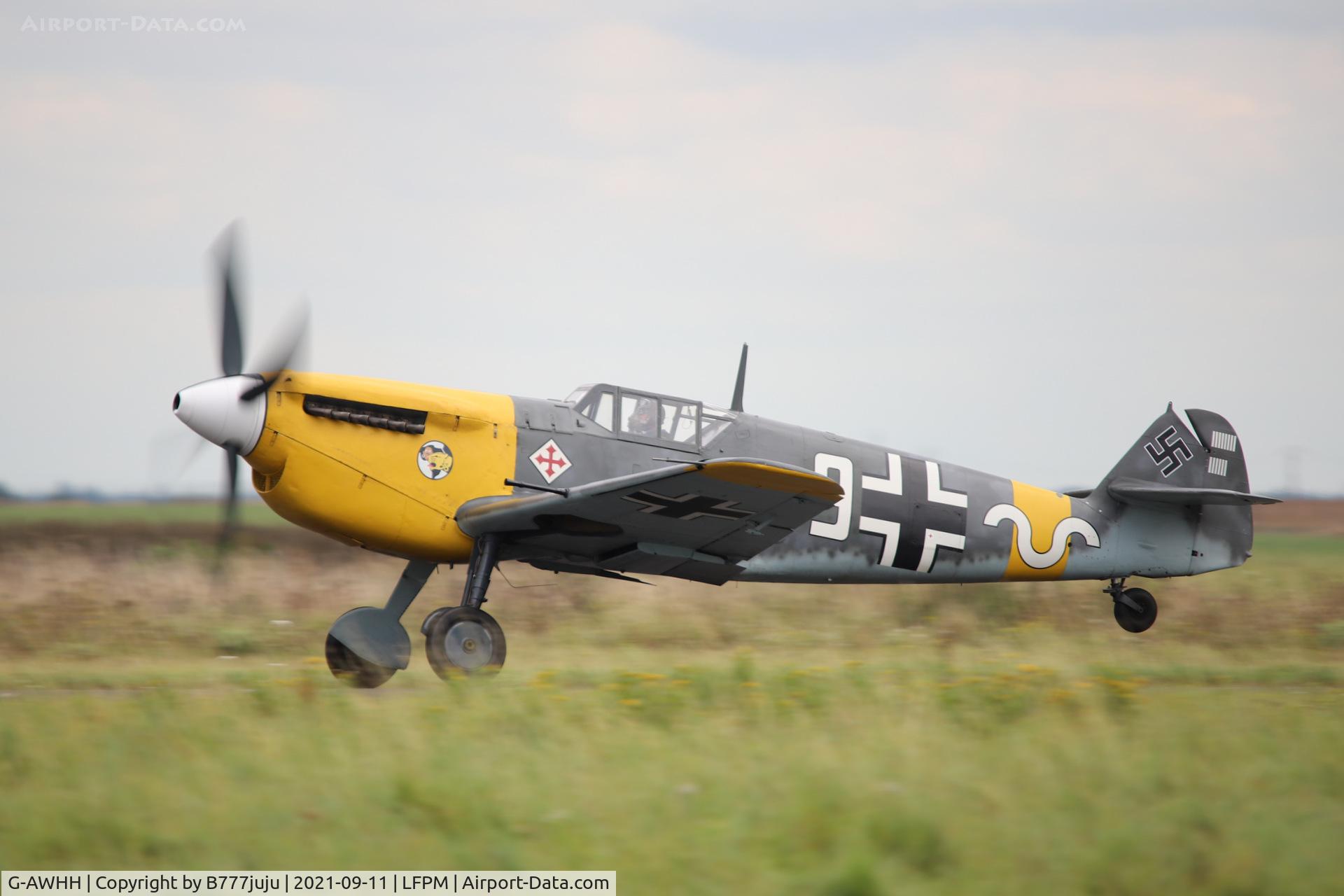 G-AWHH, 1958 Hispano HA-1112-M1L Buchon C/N 145, during Paris Air Legende 2021