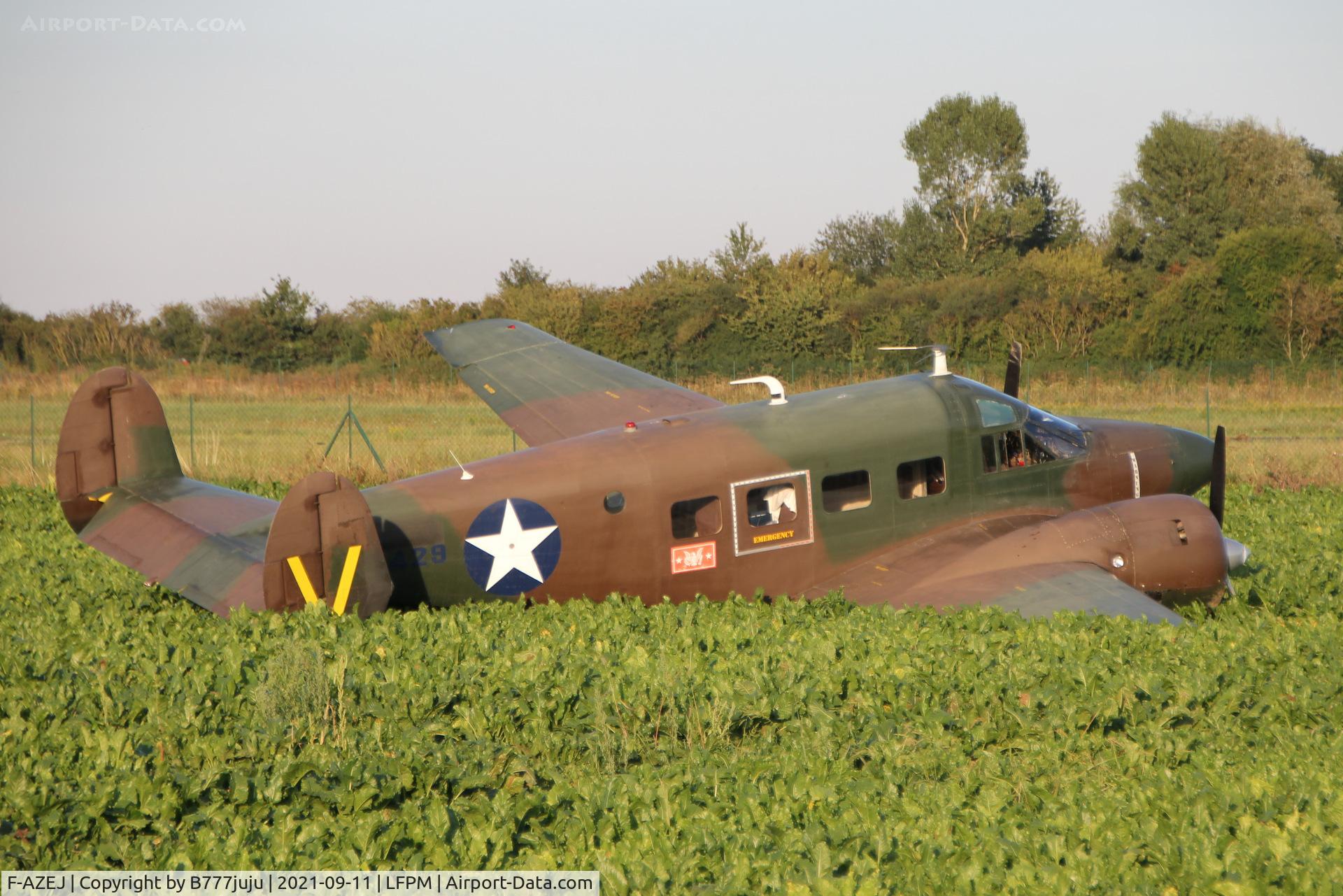 F-AZEJ, 1958 Beech E18S C/N BA-359, during Paris Air Legende 2021
after crash