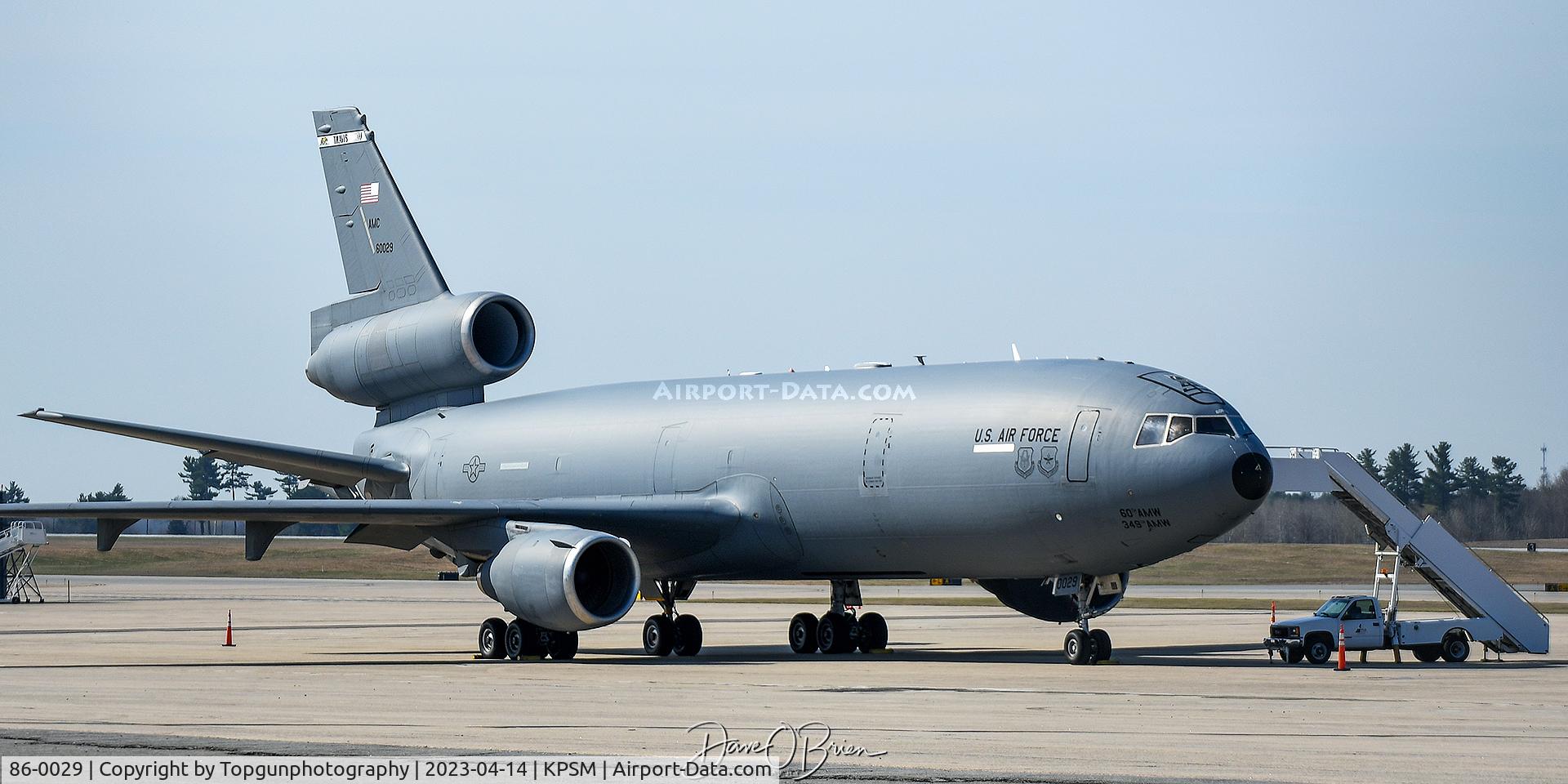 86-0029, 1986 McDonnell Douglas KC-10A Extender C/N 48242, 60th AMW out of Travis AFB sits on the ramp