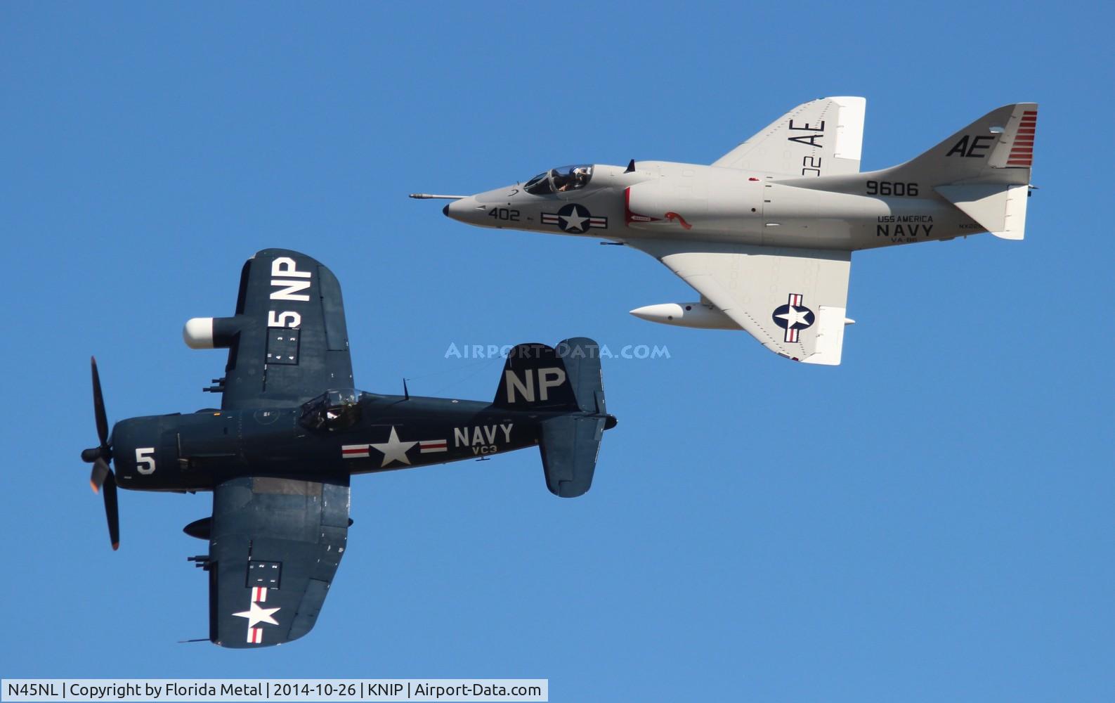 N45NL, 1951 Vought F4U-5NL Corsair C/N 124692, 2 ship legacy flight zx