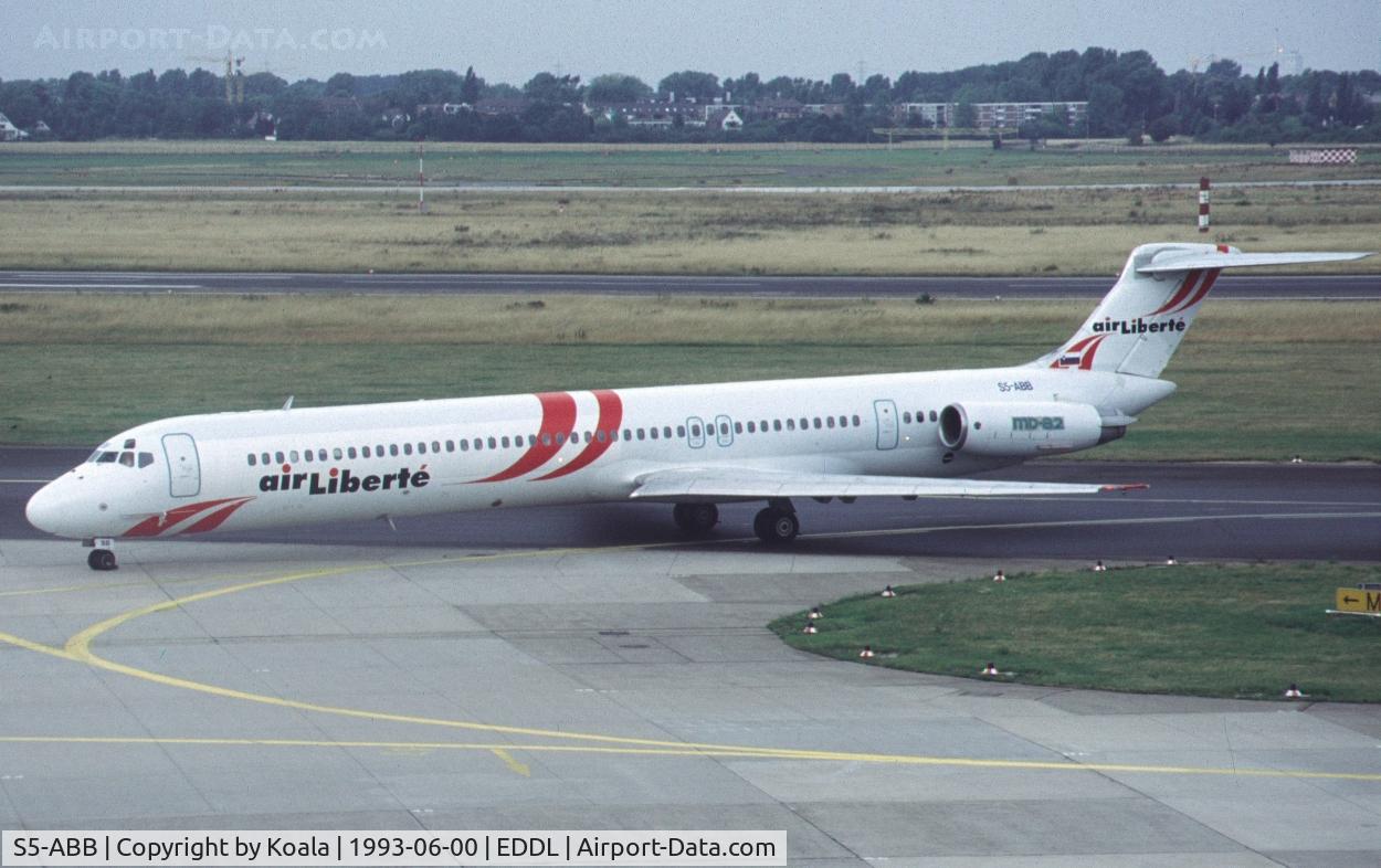 S5-ABB, 1981 McDonnell Douglas MD-82 (DC-9-82) C/N 48087, Adria Airways leased to Air Liberté Tunisie.