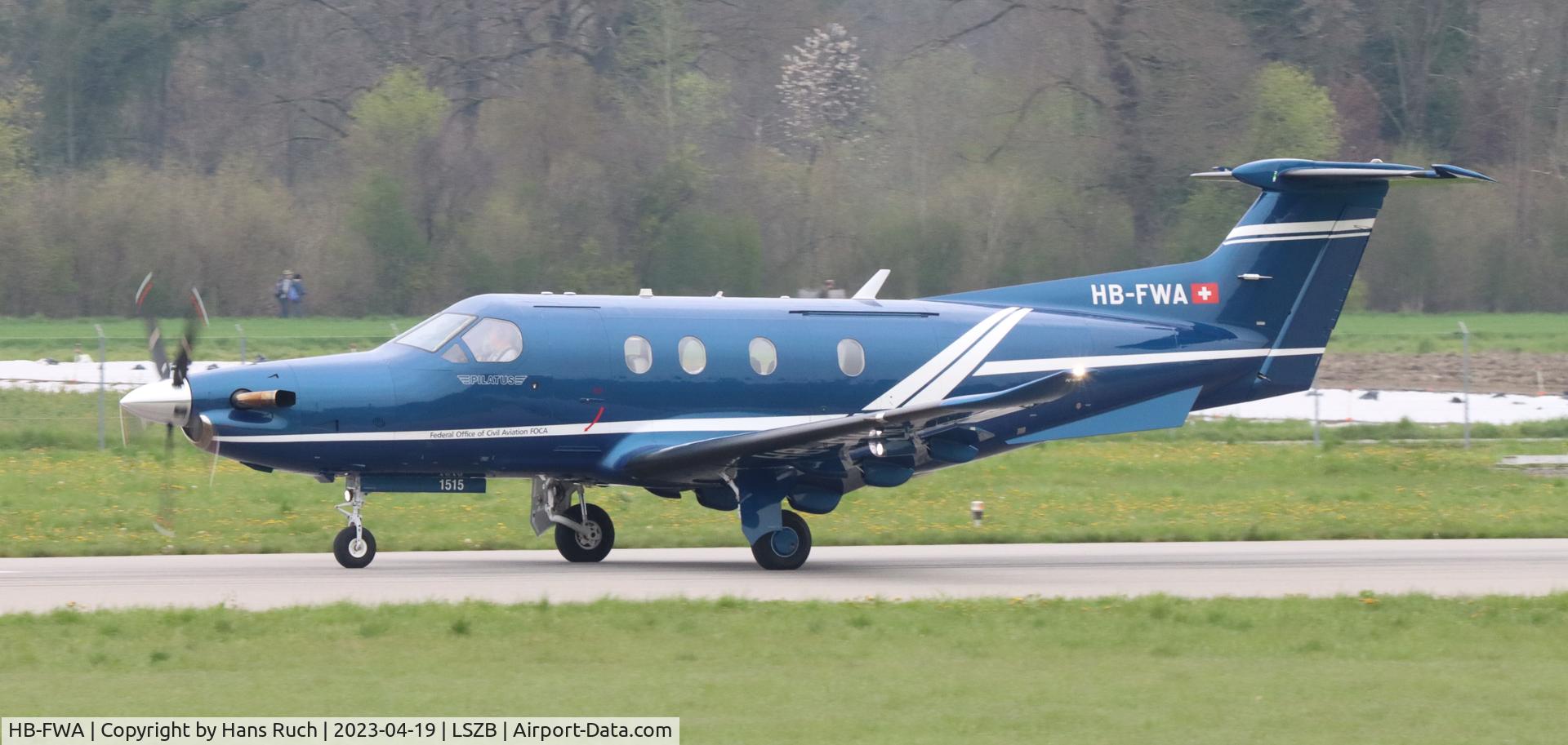 HB-FWA, 2015 Pilatus PC-12/47E C/N 1515, Start Flughafen Bern Schweiz