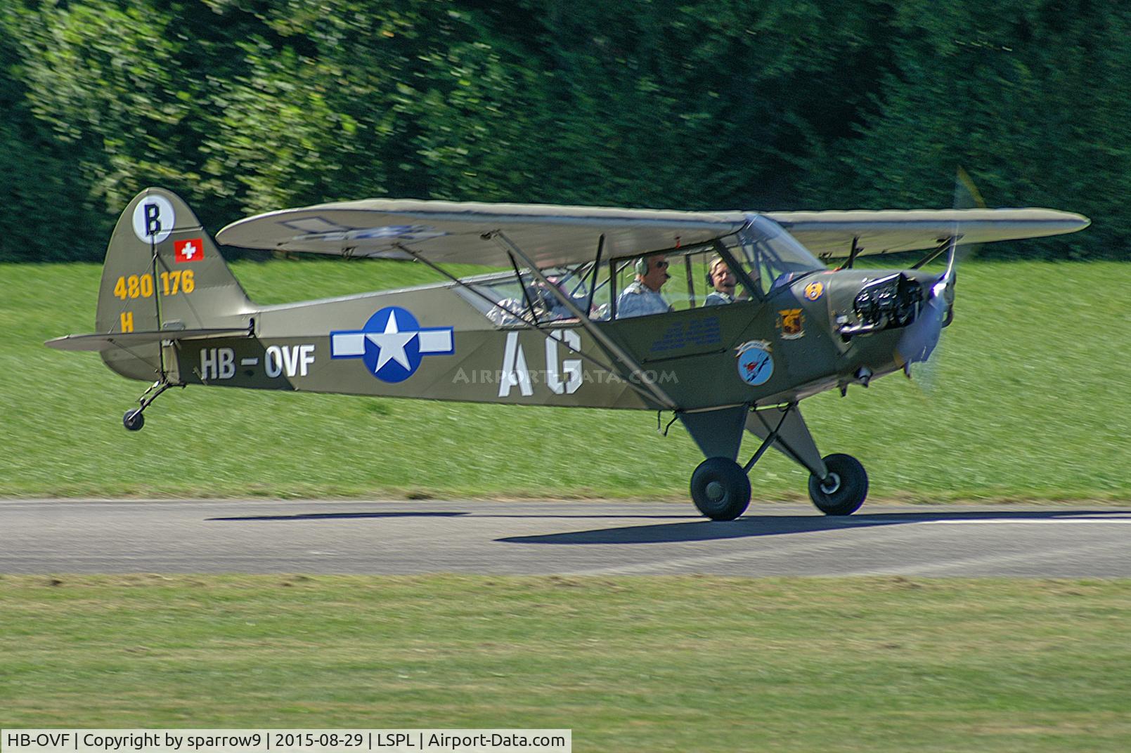 HB-OVF, 1944 Piper L-4J Grasshopper (J3C-65D) C/N 12492, Pipers at Langenthal-Bleienbach. HB-registered from 1962-01-29 until 2017-06-27