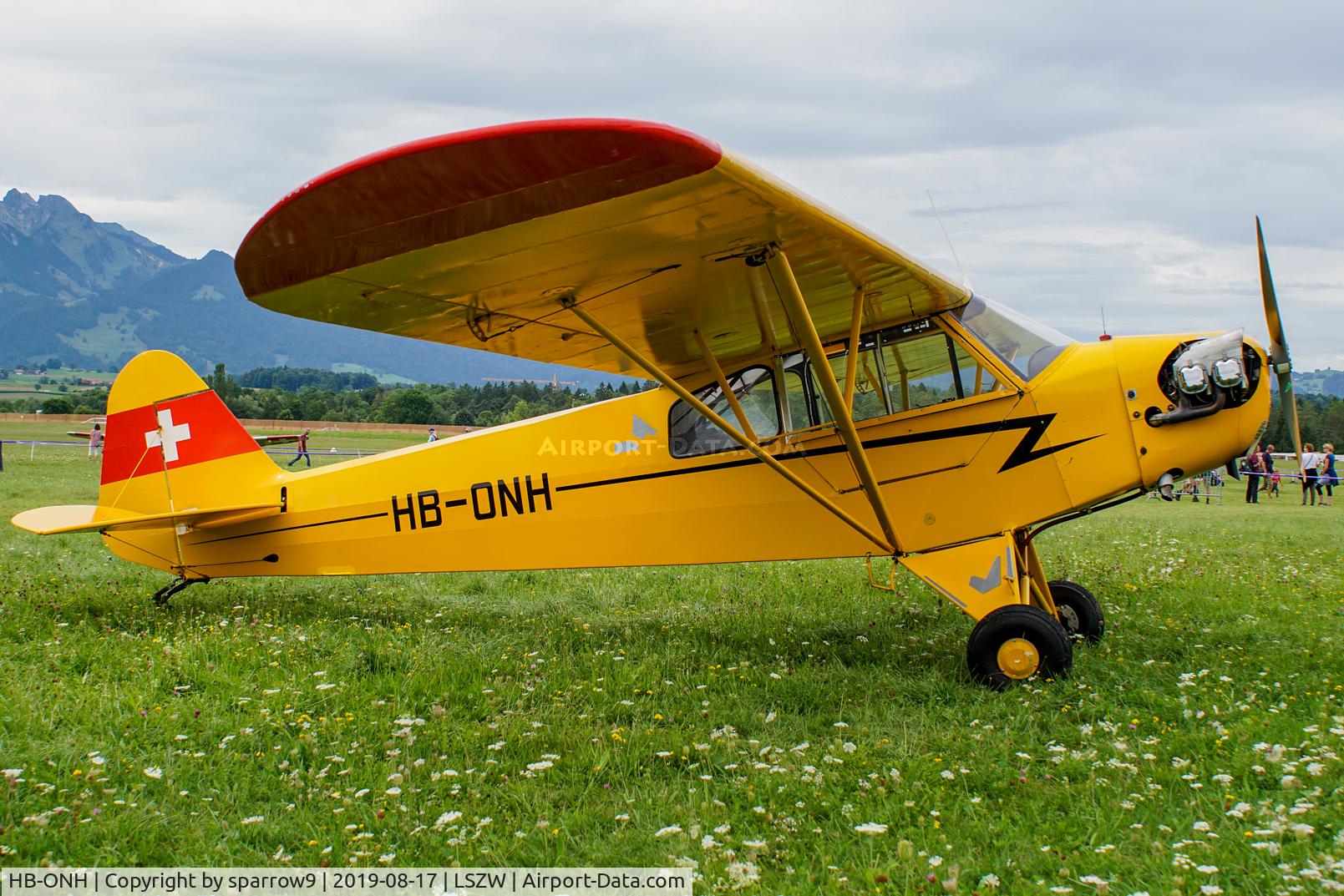 HB-ONH, 1944 Piper J3C-65 Cub Cub C/N 12519, AT Thun. HB-registered since 1948-01-24
