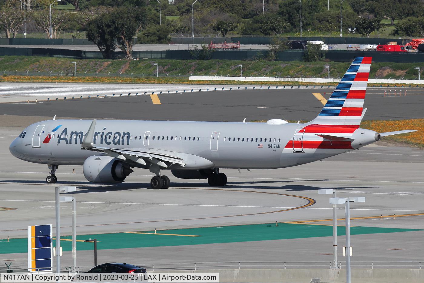 N417AN, 2020 Airbus A321-253NX C/N 9537, at lax