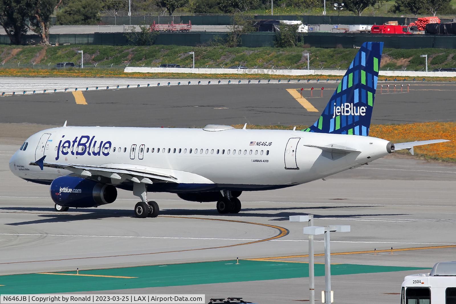 N646JB, 2006 Airbus A320-232 C/N 2945, at lax