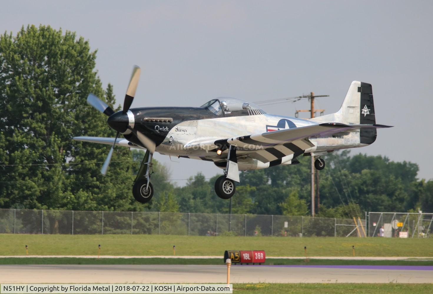 N51HY, 1944 North American P-51D Mustang C/N 124-48192, Quick Silver zx
