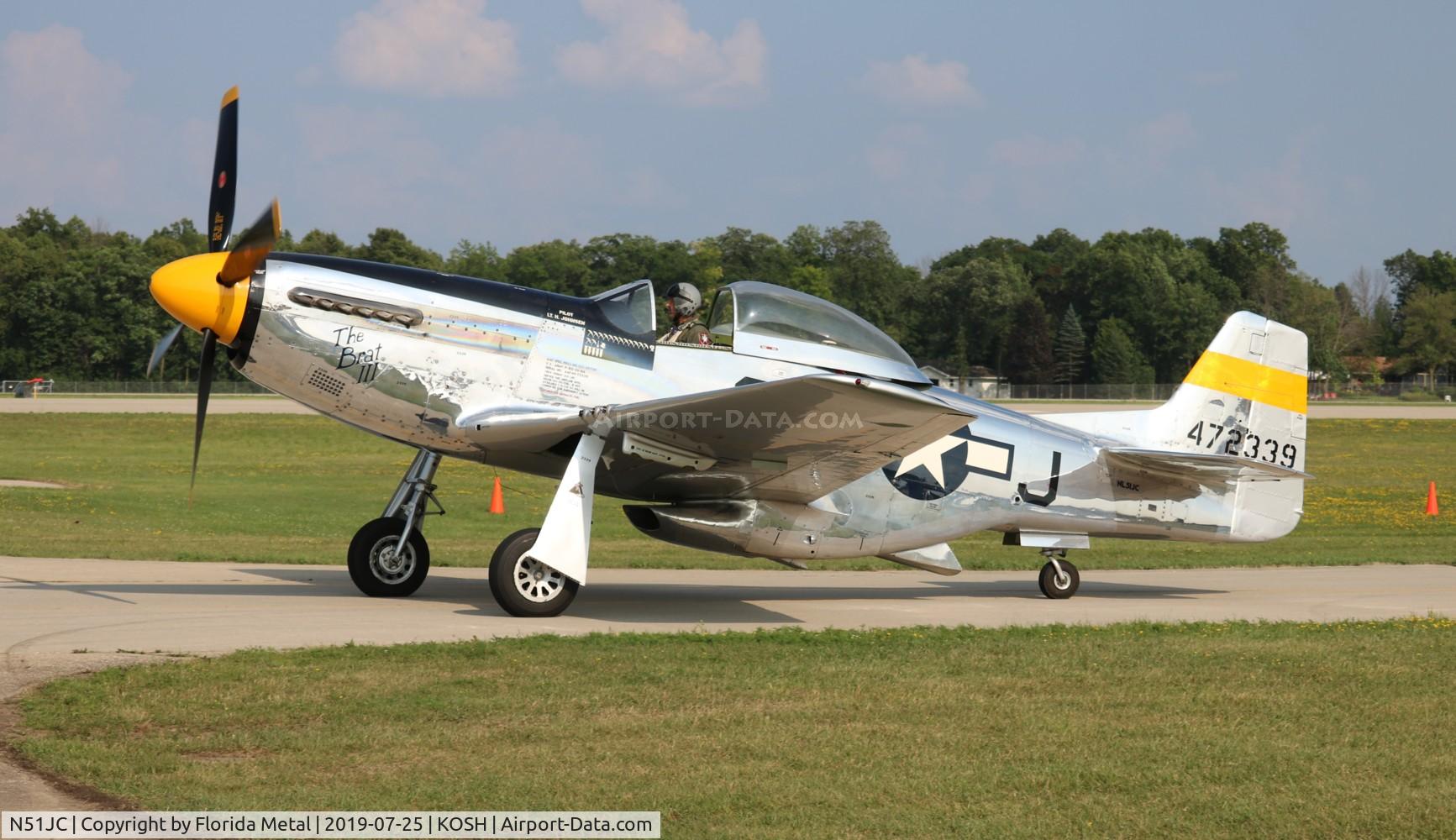 N51JC, 1944 North American P-51D Mustang C/N 122-38798, The Brat III zx