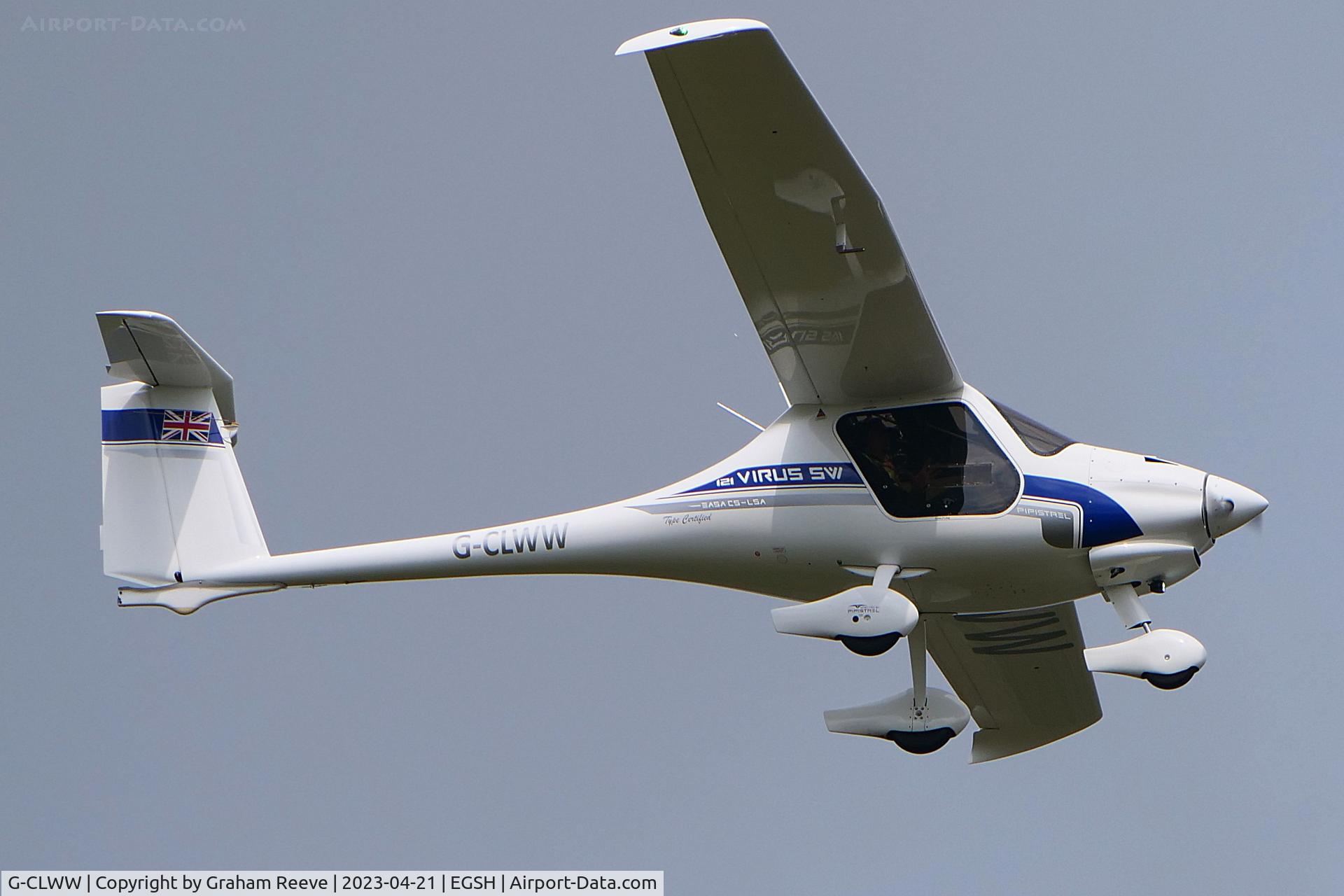 G-CLWW, 2020 Pipistrel Virus SW 121 C/N VSW1210074, Departing from Norwich.