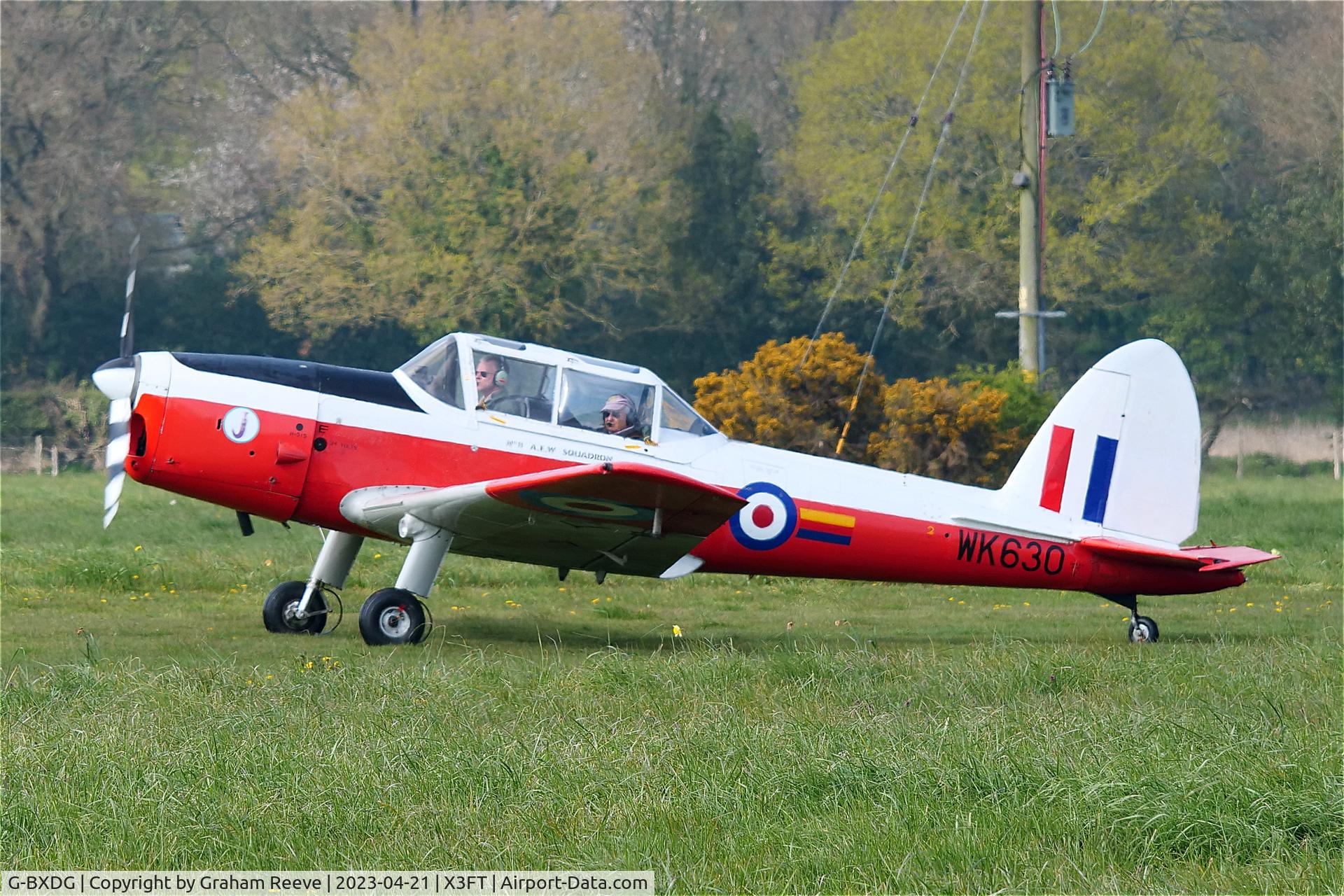 G-BXDG, 1950 De Havilland DHC-1 Chipmunk T.10 C/N C1/0644, Just landed at Felthorpe.