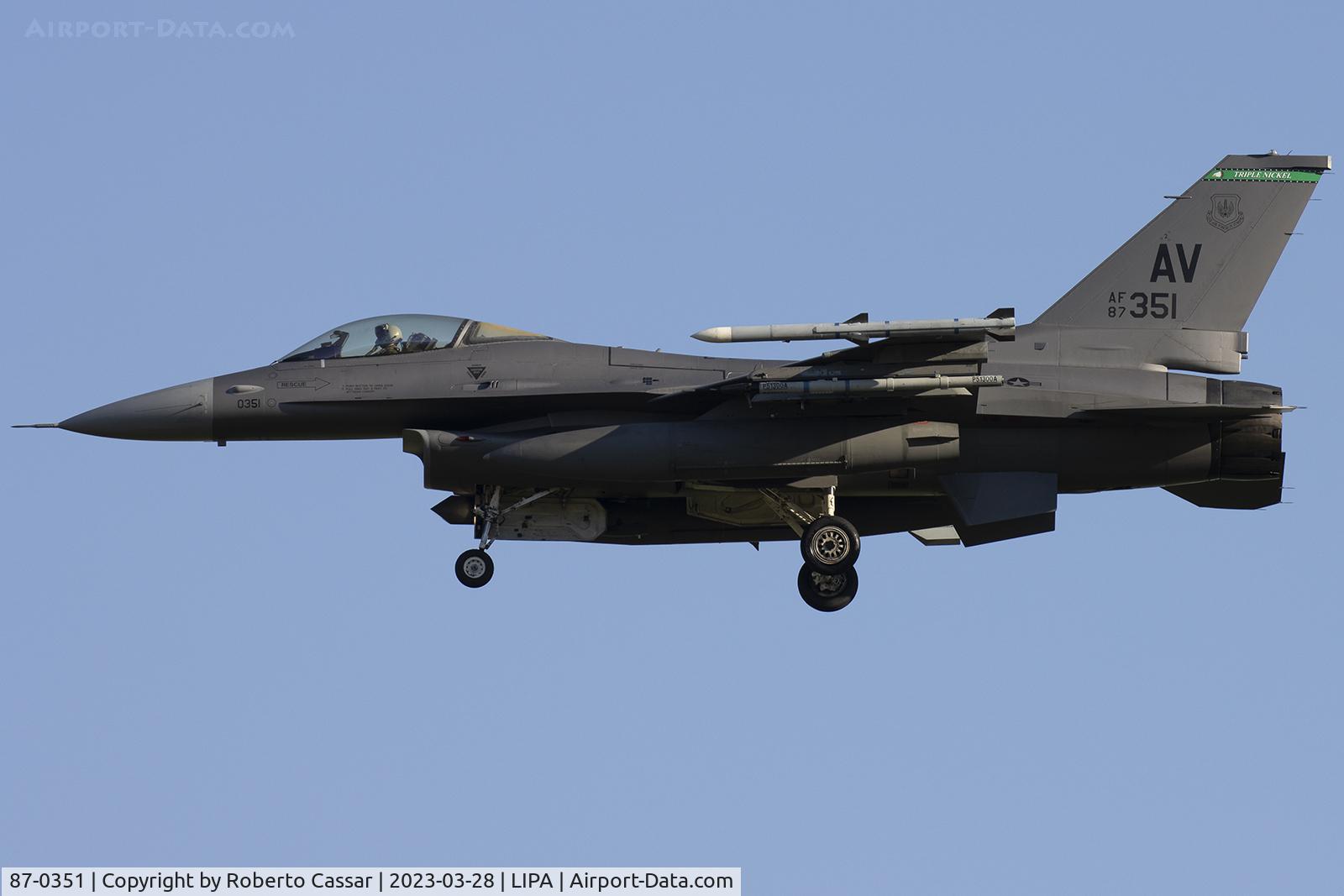87-0351, 1987 General Dynamics F-16CM Fighting Falcon C/N 1C-2, Aviano Airbase
