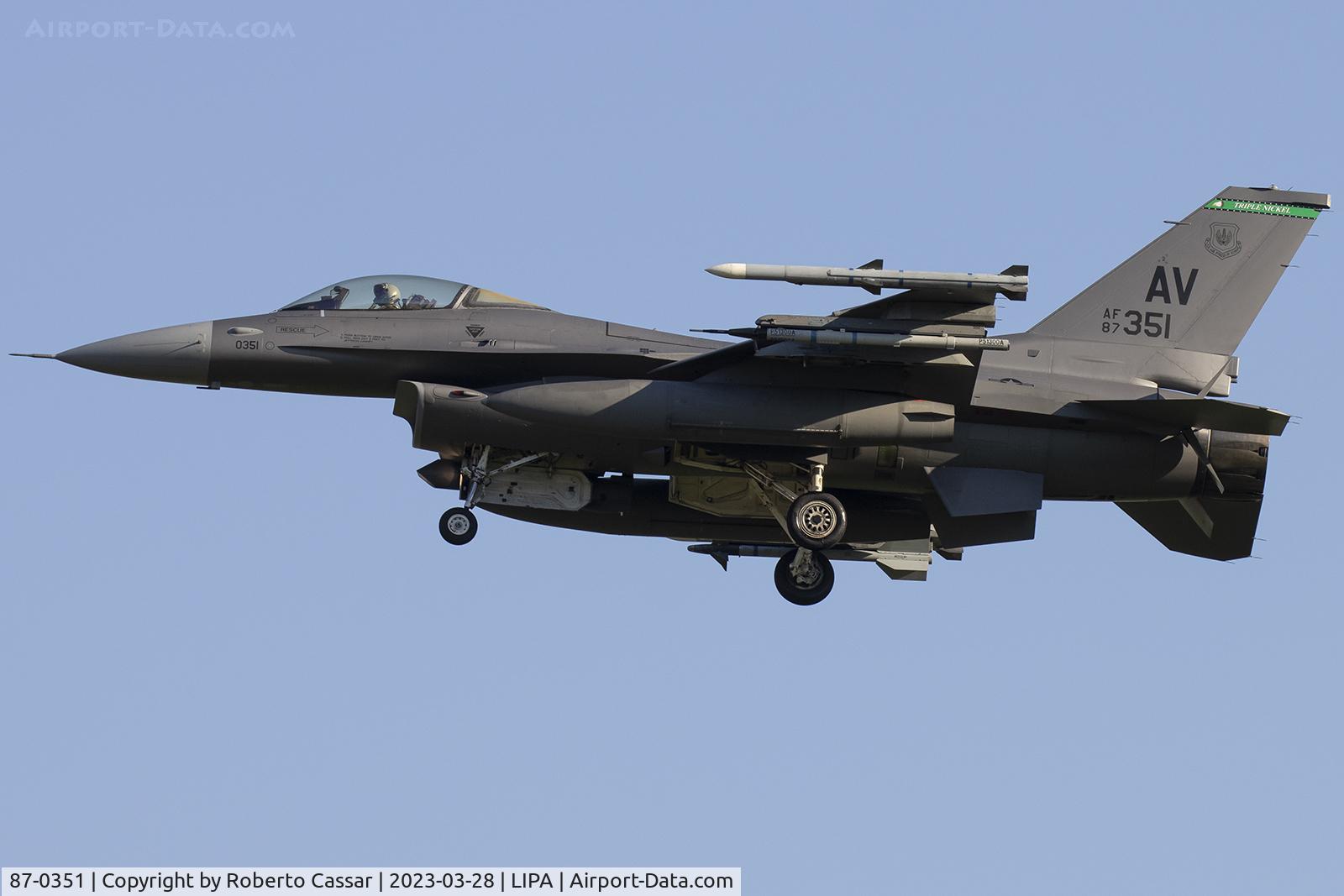 87-0351, 1987 General Dynamics F-16CM Fighting Falcon C/N 1C-2, Aviano Airbase