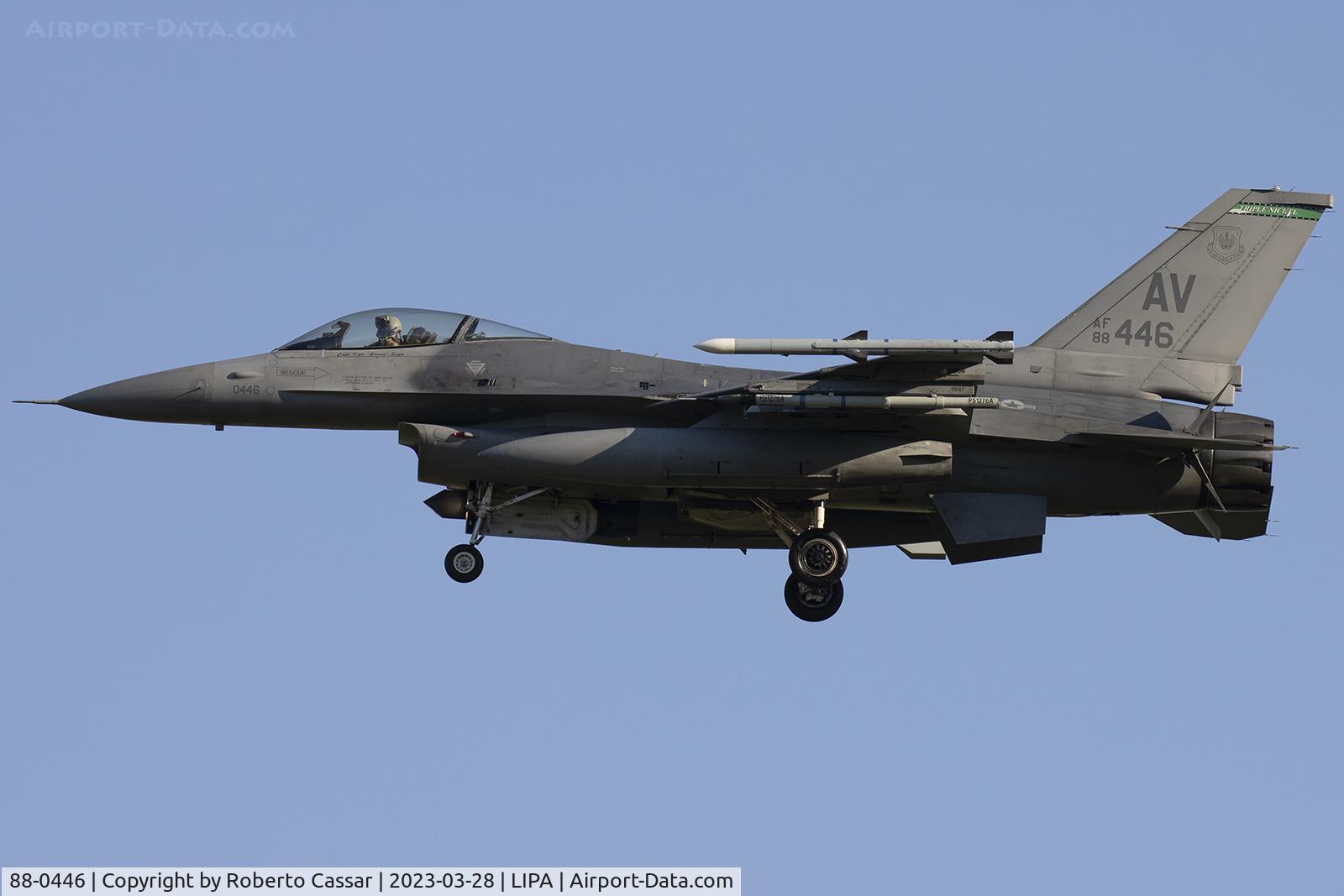 88-0446, 1988 General Dynamics F-16CG Night Falcon C/N 1C-48, Aviano Airbase