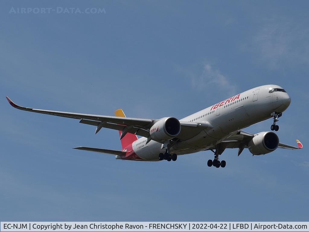 EC-NJM, 2020 Airbus A350-941 C/N 0419, Madrid (MAD)	Bordeaux (BOD)	IB35 to Sabena Technics