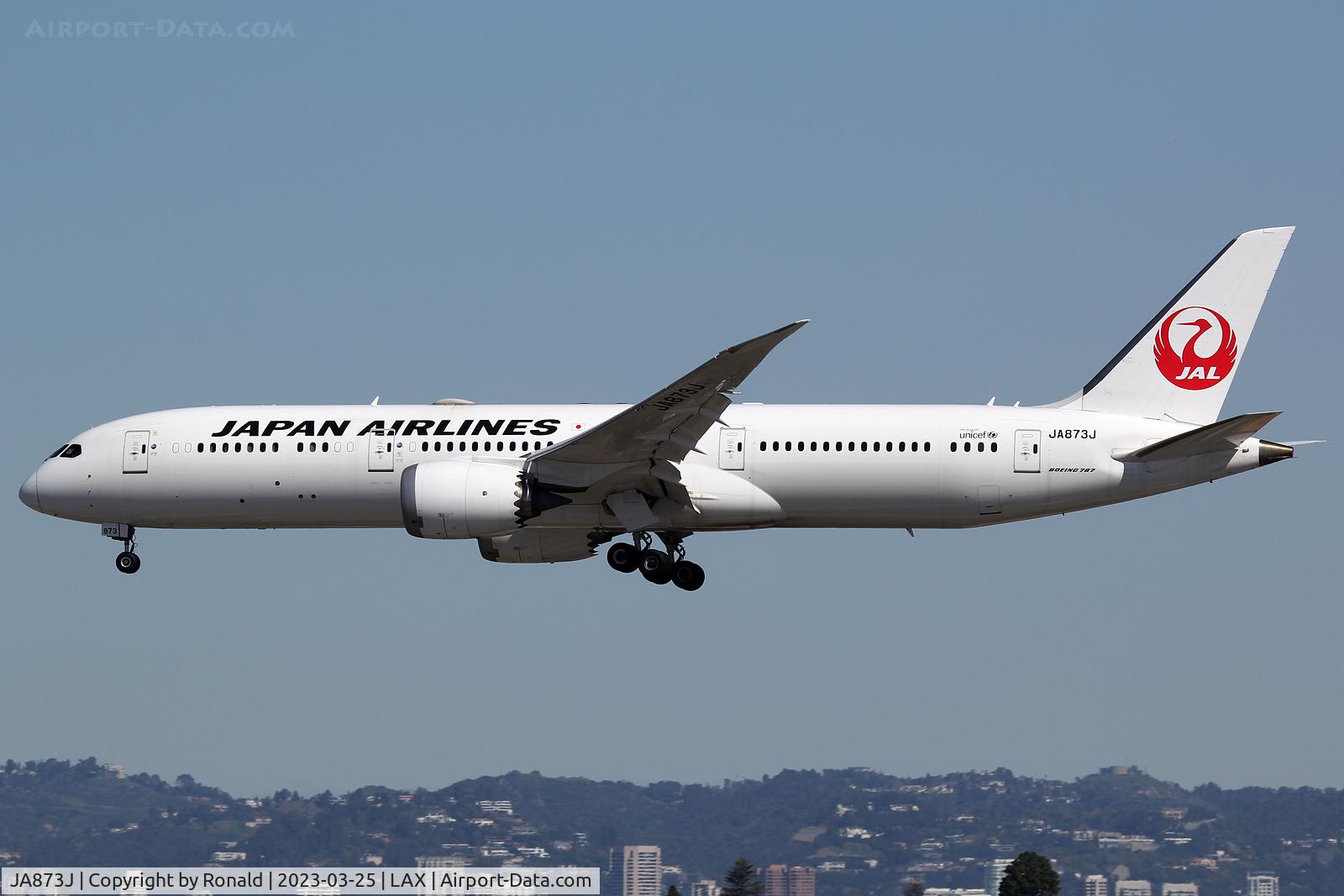 JA873J, 2018 Boeing 787-9 Dreamliner C/N 34852, at lax