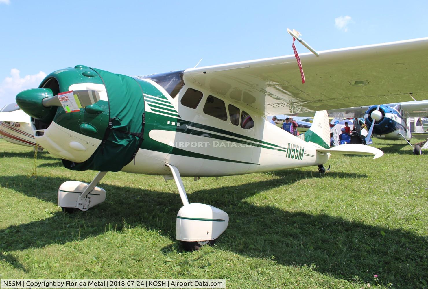 N55M, 1949 Cessna 195 C/N 7408, Oshkosh 2018 zx