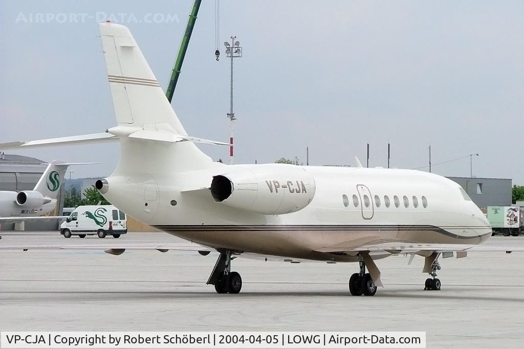VP-CJA, 1995 Dassault Falcon 2000 C/N 18, VP-CJA @ LOWG 2004