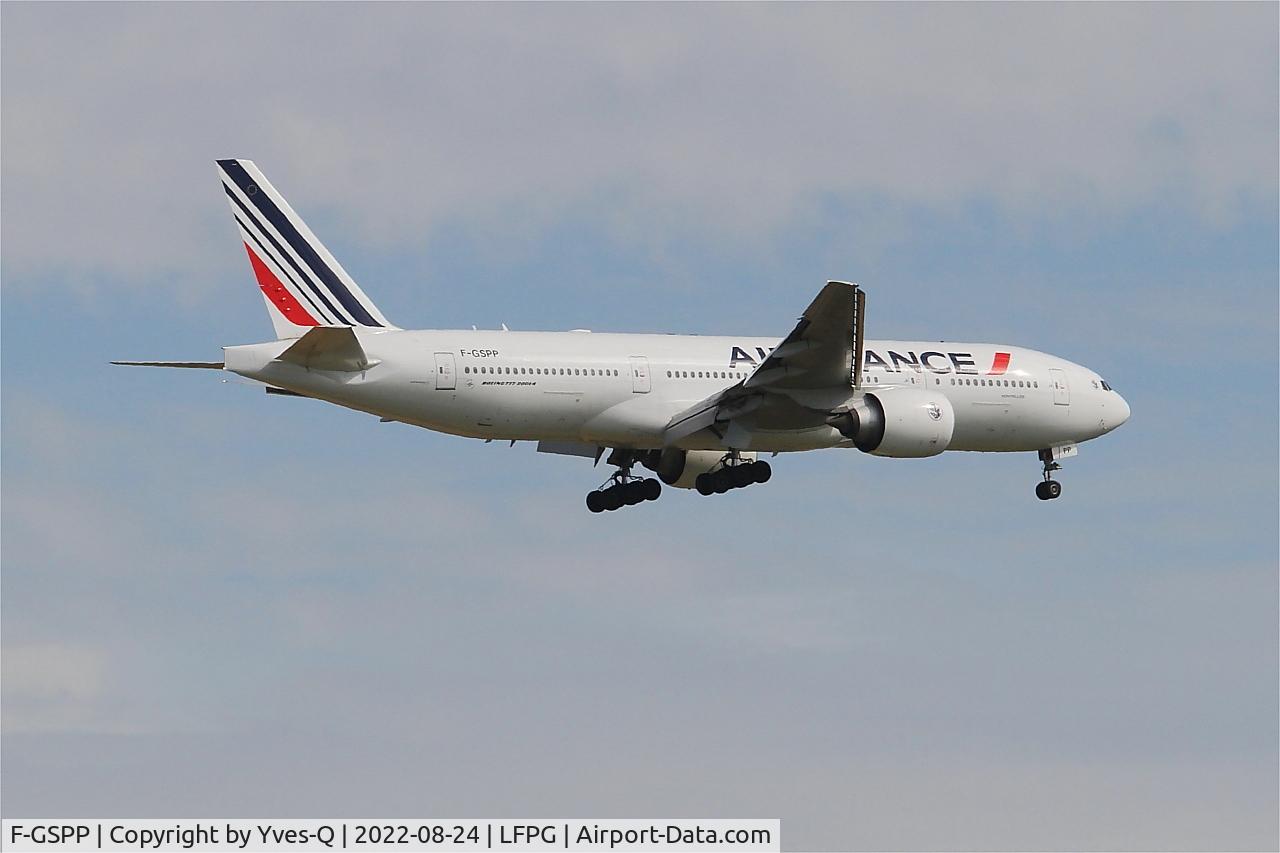 F-GSPP, 2001 Boeing 777-228/ER C/N 30615, Boeing 777-228ER, On final rwy 09L, Roissy Charles De Gaulle airport (LFPG-CDG)