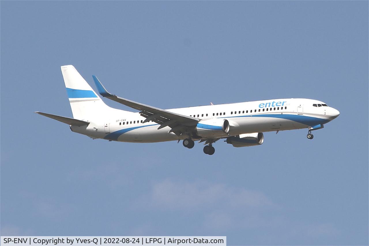 SP-ENV, 2003 Boeing 737-8BK C/N 33014, Boeing 737-8BK, On final rwy 09L, Roissy Charles De Gaulle airport (LFPG-CDG)