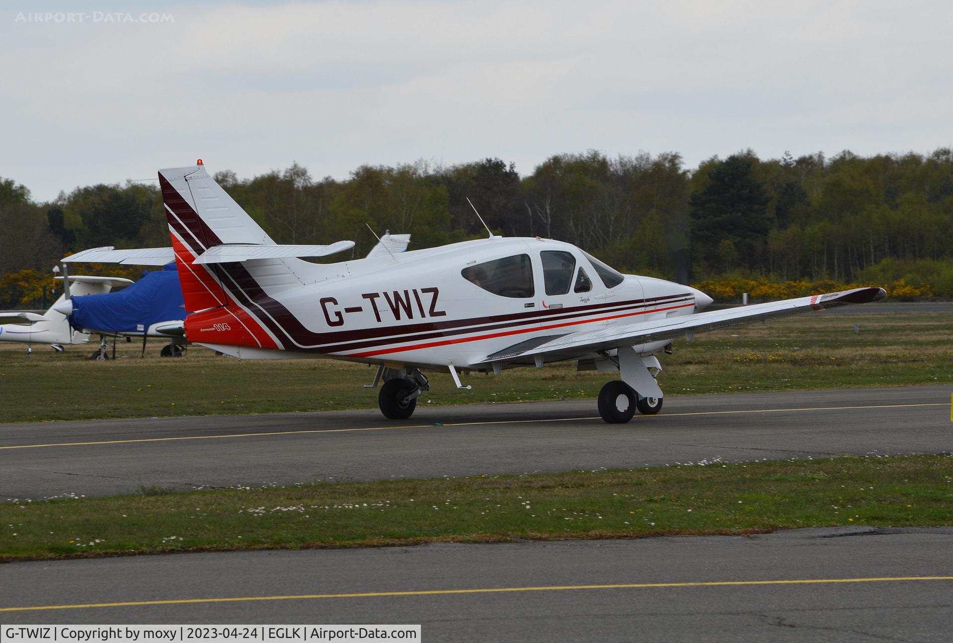 G-TWIZ, 1978 Rockwell Commander 114 C/N 14375, Rockwell Commander 114 at Blackbushe. Ex SE-GSP