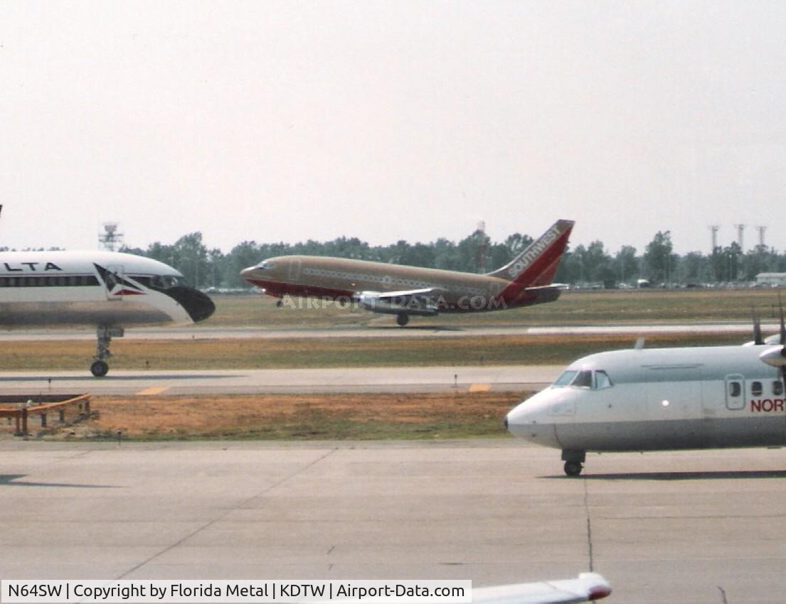 N64SW, 1980 Boeing 737-2H4 C/N 22062, Southwest 737-200 back in 1988 from a photo print scan