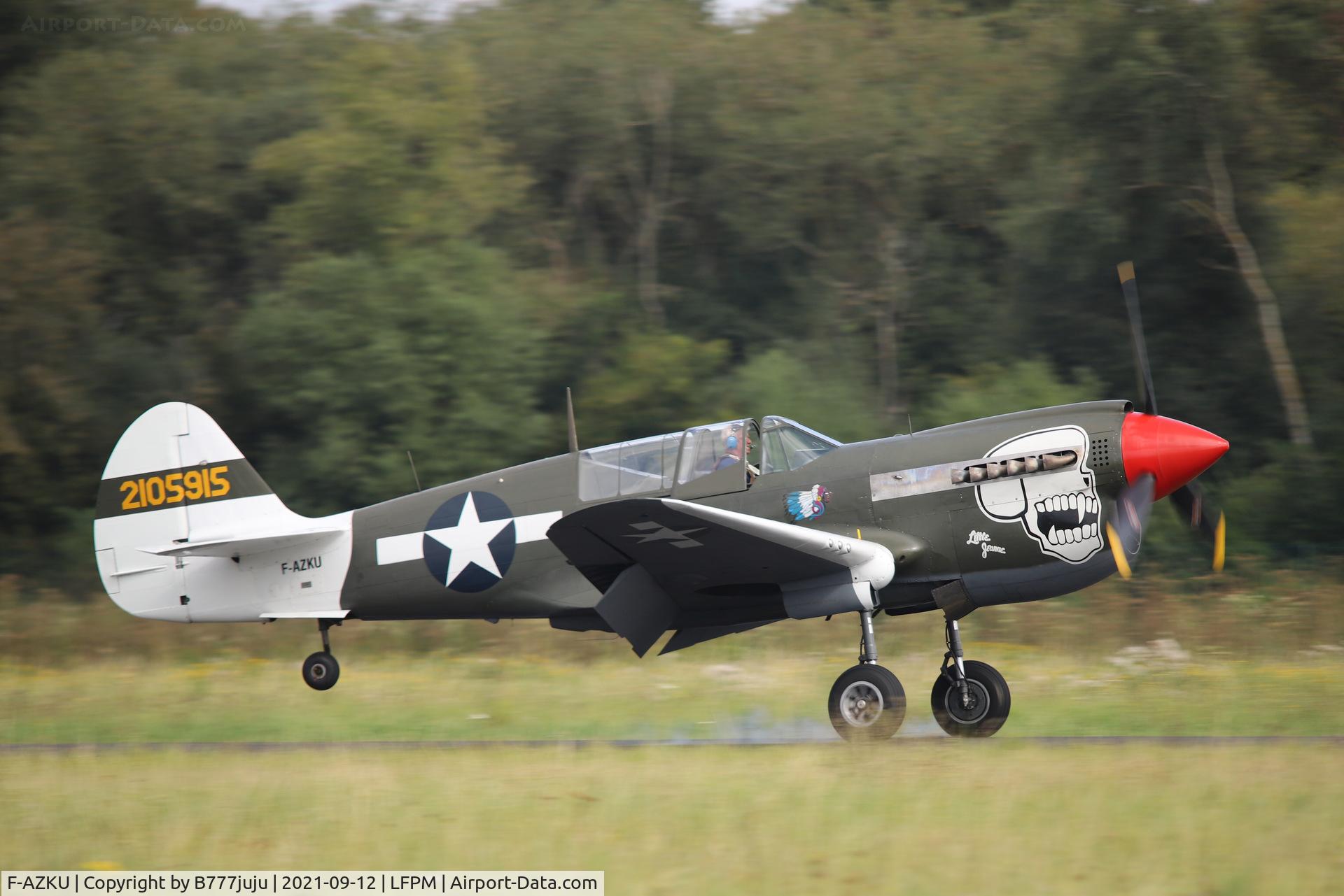 F-AZKU, 1942 Curtiss P-40N Warhawk C/N 29677, during Paris Air Legend 2021