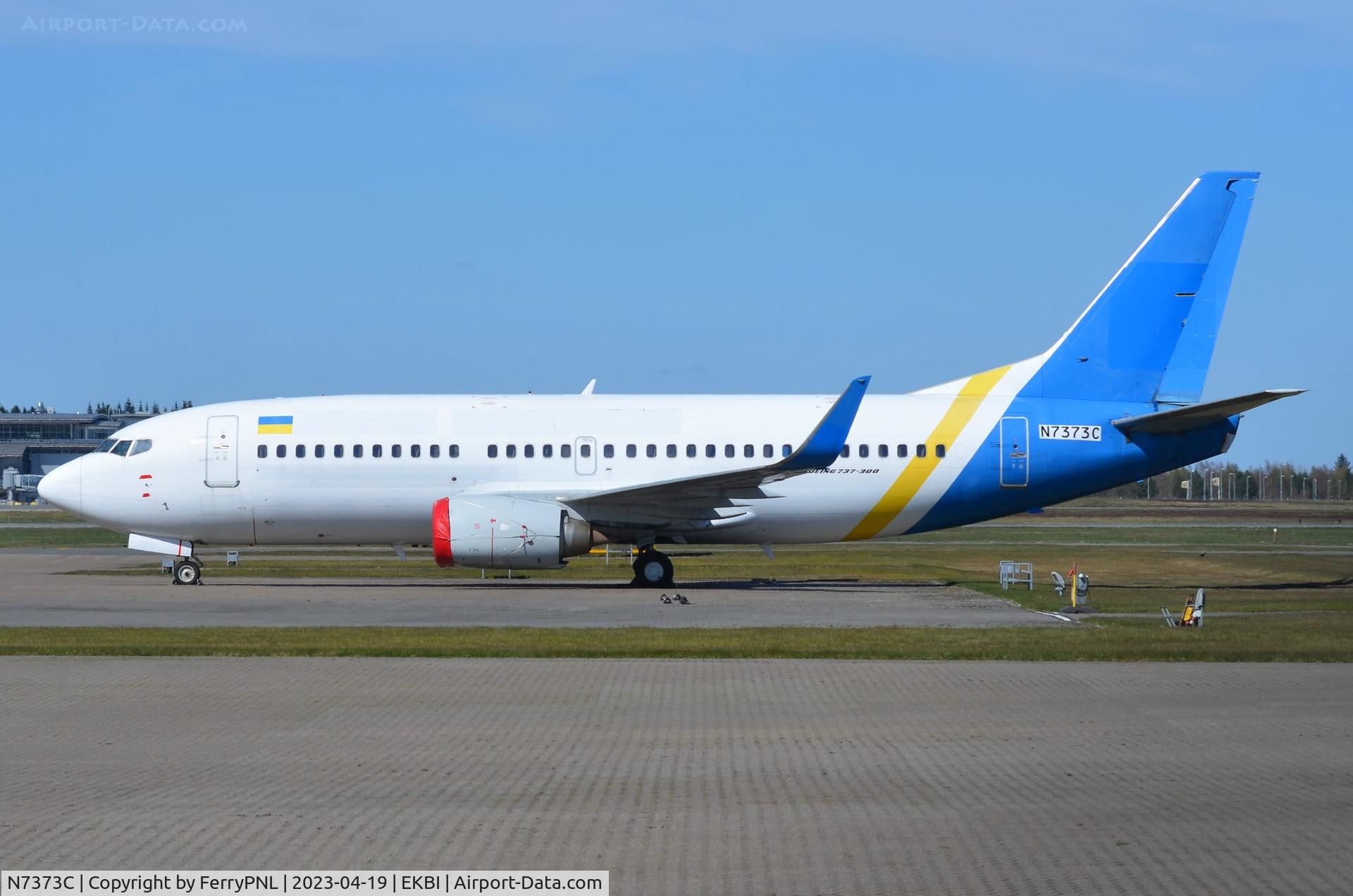 N7373C, 1997 Boeing 737-36Q C/N 28659, Former Ukraine Intl B733 (UR-GBD) stored in Billund