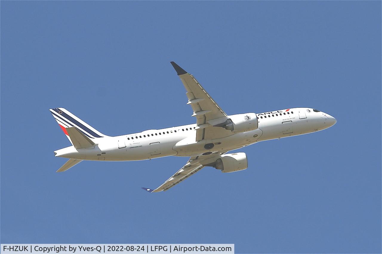 F-HZUK, 2022 Airbus A220-300 C/N 55173, Airbus A220-300, Climbing from rwy 09R, Roissy Charles De Gaulle airport (LFPG-CDG)