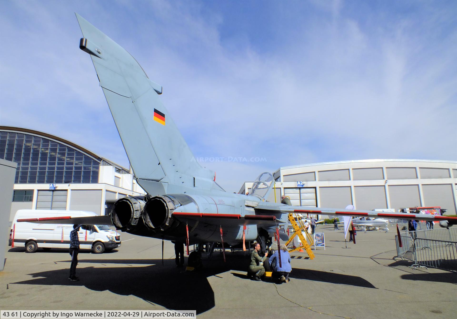 43 61, Panavia Tornado IDS C/N 162/GS034/4061, Panavia Tornado IDS of the Luftwaffe (German Air Force) (now a travelling exhibit with reg 43+00) at the AERO 2022, Friedrichshafen