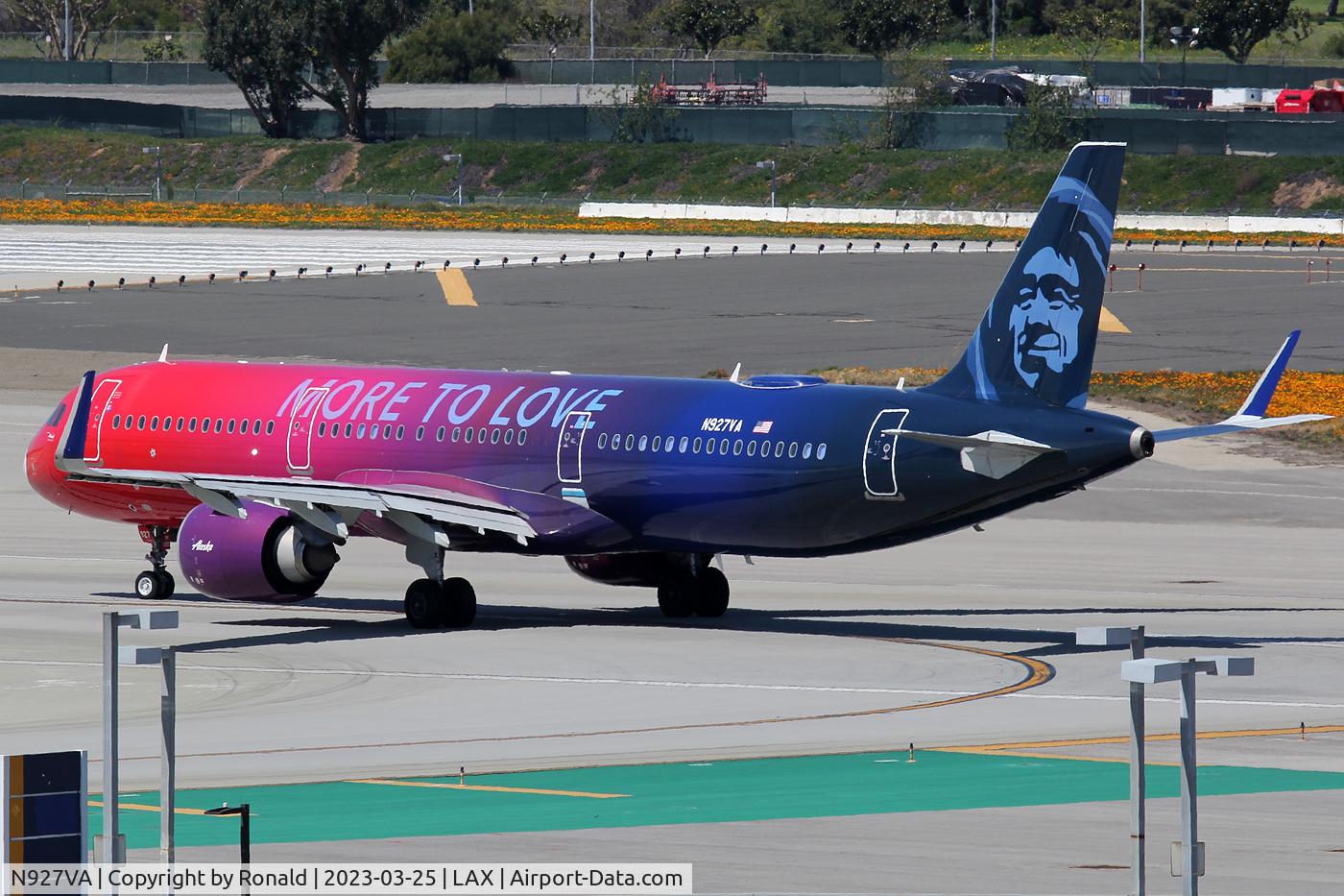 N927VA, 2018 Airbus A321-253N C/N 8126, at lax