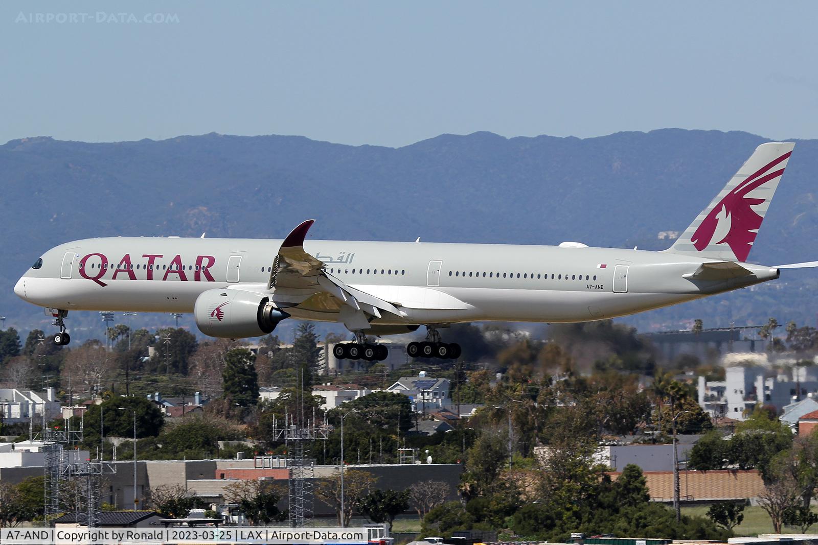 A7-AND, 2018 Airbus A350-1041 C/N 125, at lax