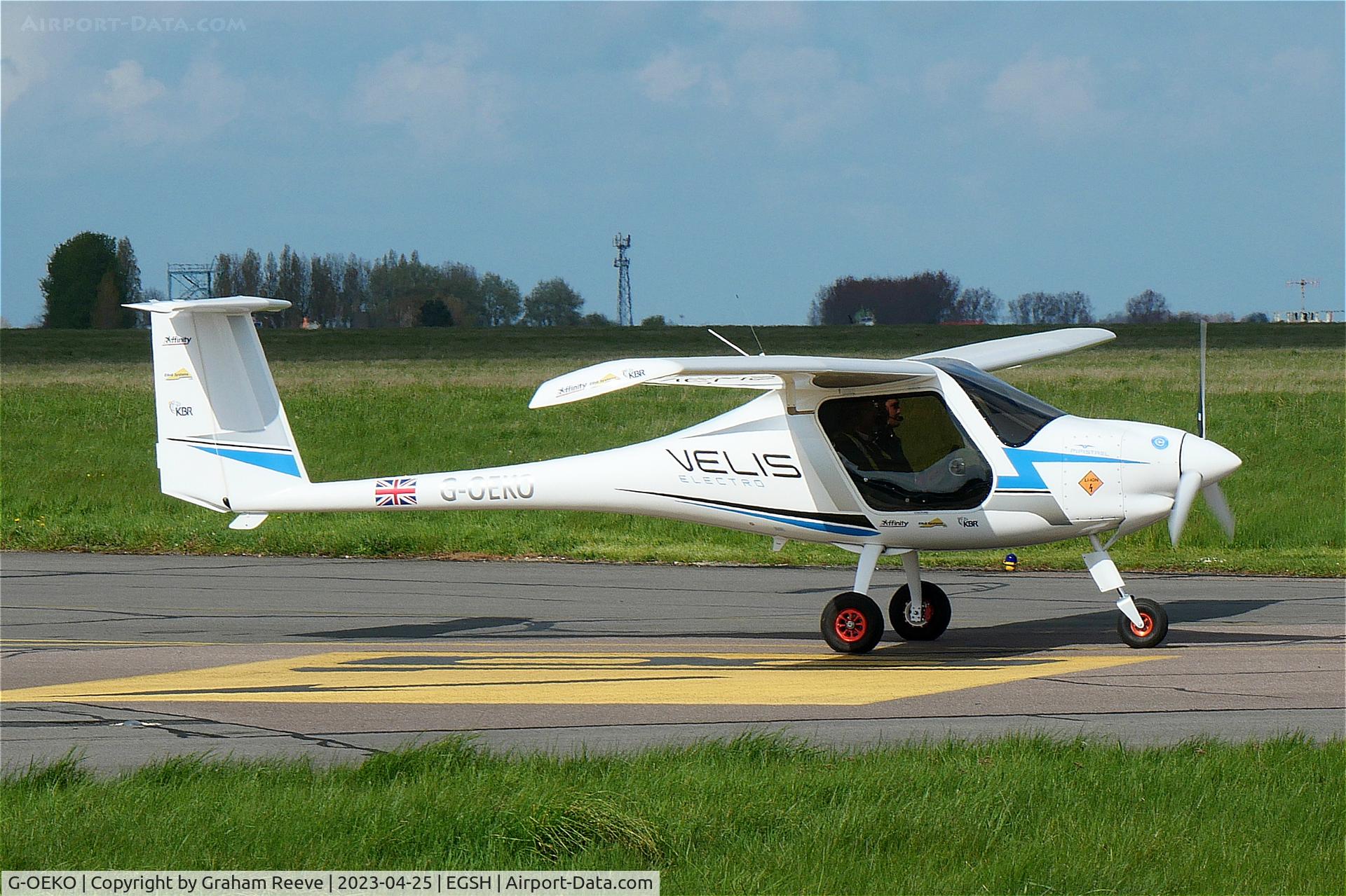 G-OEKO, 2021 Pipistrel Virus SW 128 C/N VSW1280042, Departing from Norwich.