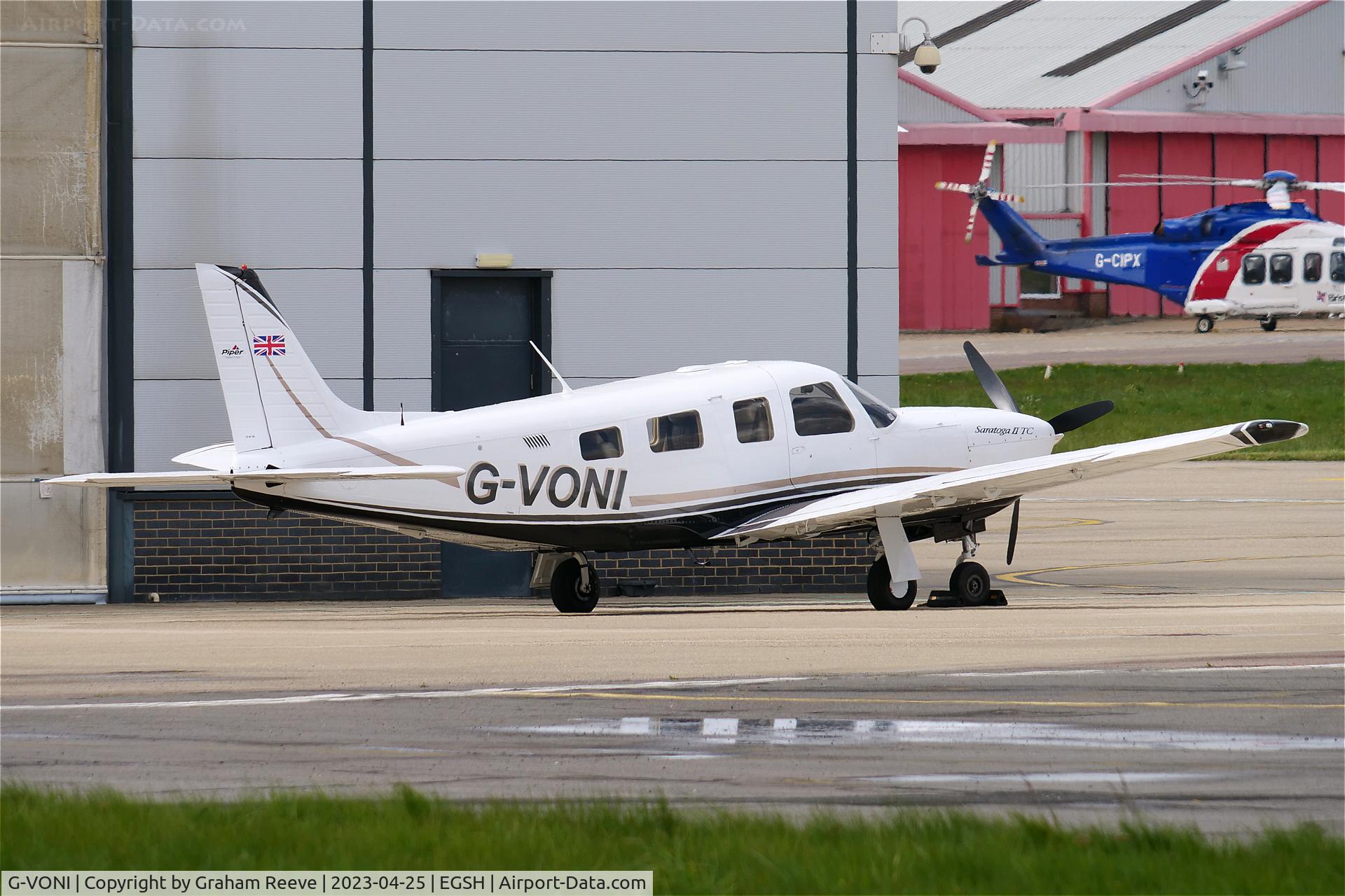 G-VONI, 2006 Piper PA-32R-301T Turbo Saratoga Turbo Saratoga C/N 3257441, Parked at Norwich.