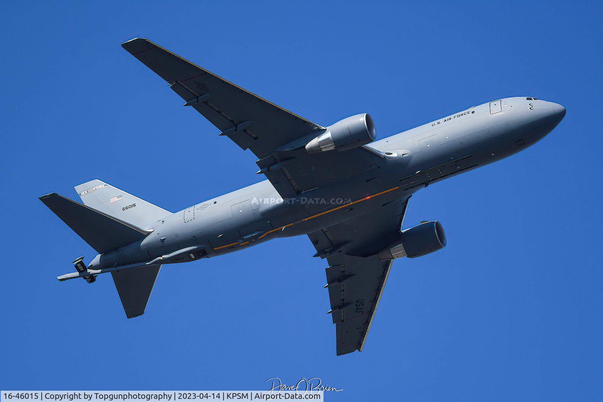16-46015, 2019 Boeing KC-46A Pegasus C/N 34134, PACK96 off to Phoenix Harbor Airport