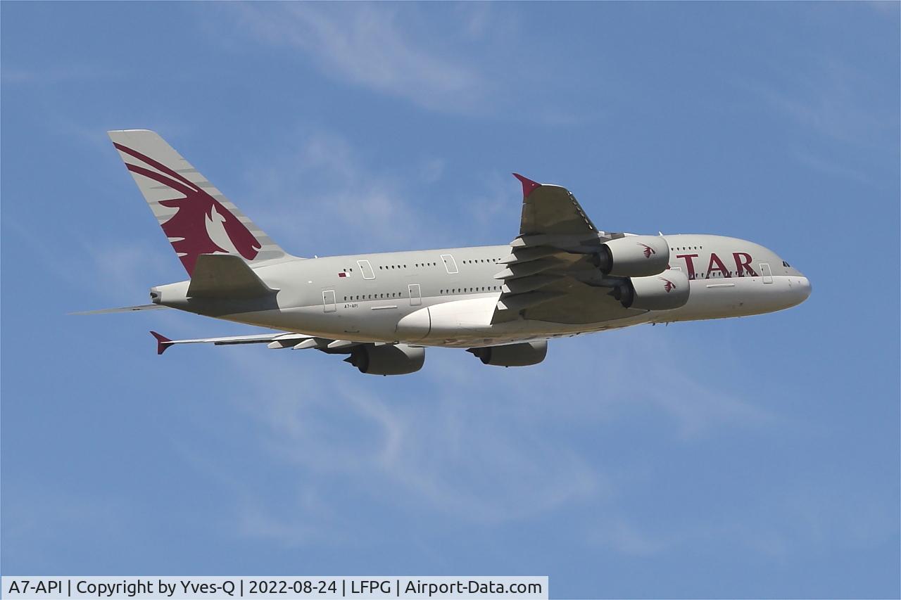 A7-API, 2017 Airbus A380-861 C/N 0235, Airbus A380-861Airbus A330-203, Climbing from rwy 09R, Roissy Charles De Gaulle airport (LFPG-CDG)