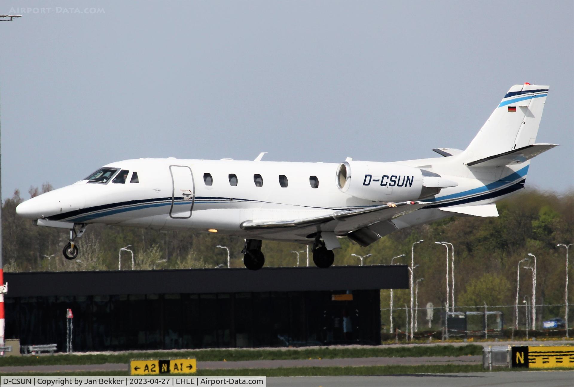 D-CSUN, 2012 Cessna 560 Citation XLS+ C/N 560-6102, Arriving at Lelystad Airport for the last time in this outfit. Will get here a new livery by Satys (VistaJet)