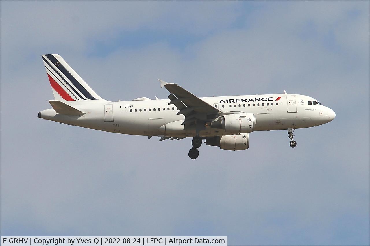 F-GRHV, 2001 Airbus A319-111 C/N 1505, Airbus A319-111, On final rwy 09L, Roissy Charles De Gaulle airport (LFPG-CDG)