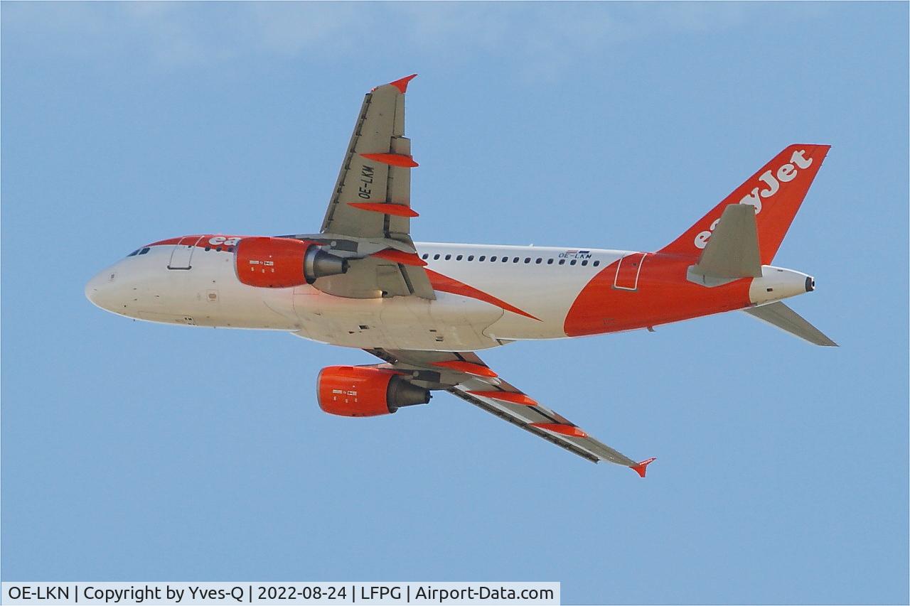OE-LKN, 2007 Airbus A319-111 C/N 3036, Airbus A319-111, Climbing rwy 08L, Roissy Charles De Gaulle airport (LFPG-CDG)