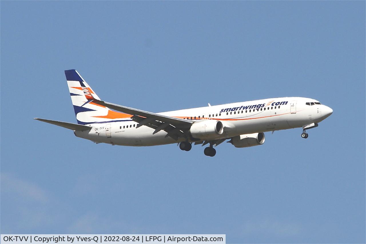 OK-TVV, 2012 Boeing 737-86N C/N 38027, Boeing 737-86N, On final rwy 09L, Roissy Charles De Gaulle airport (LFPG-CDG)