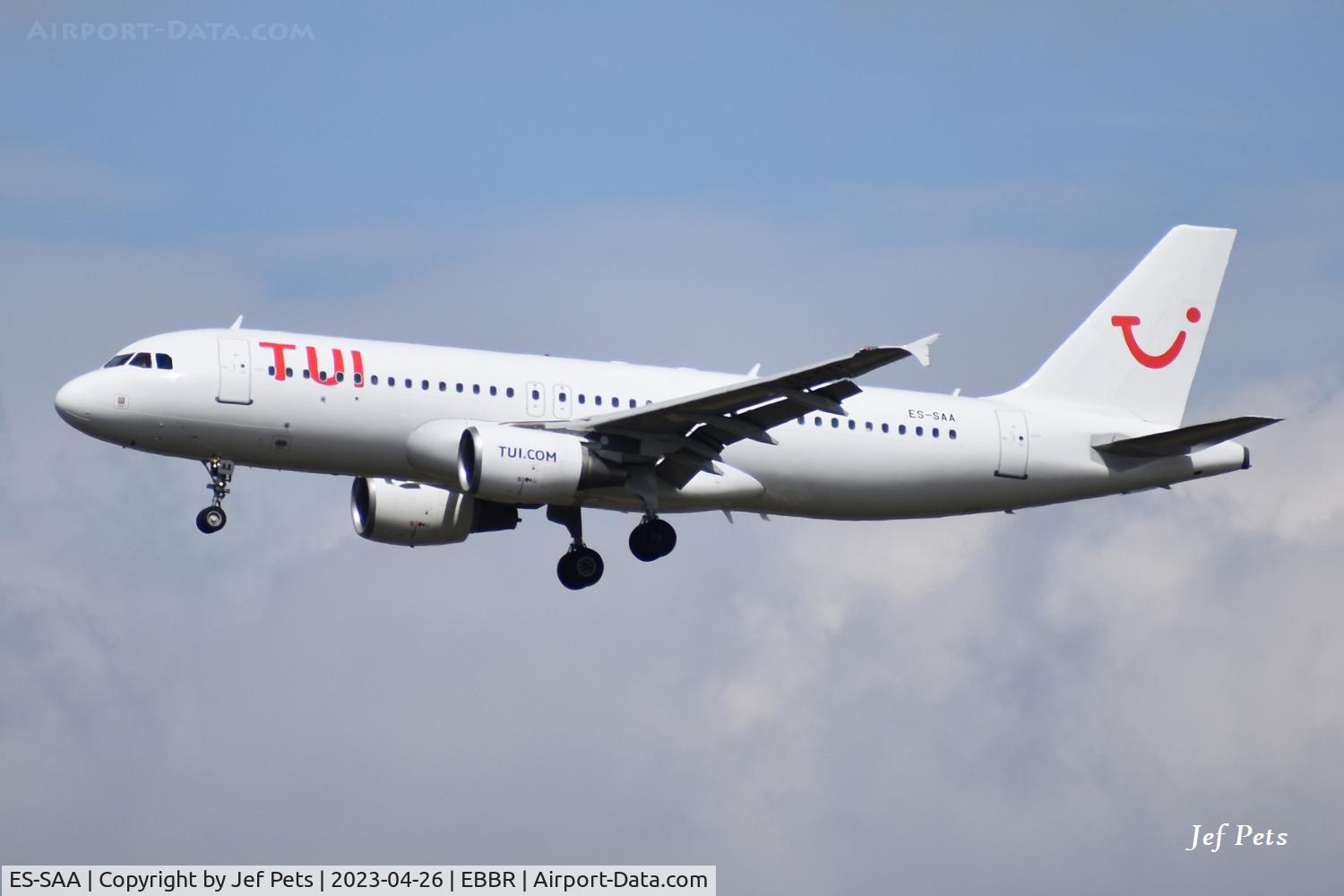 ES-SAA, 2008 Airbus A320-214 C/N 3631, Landing at Brussels Airport.