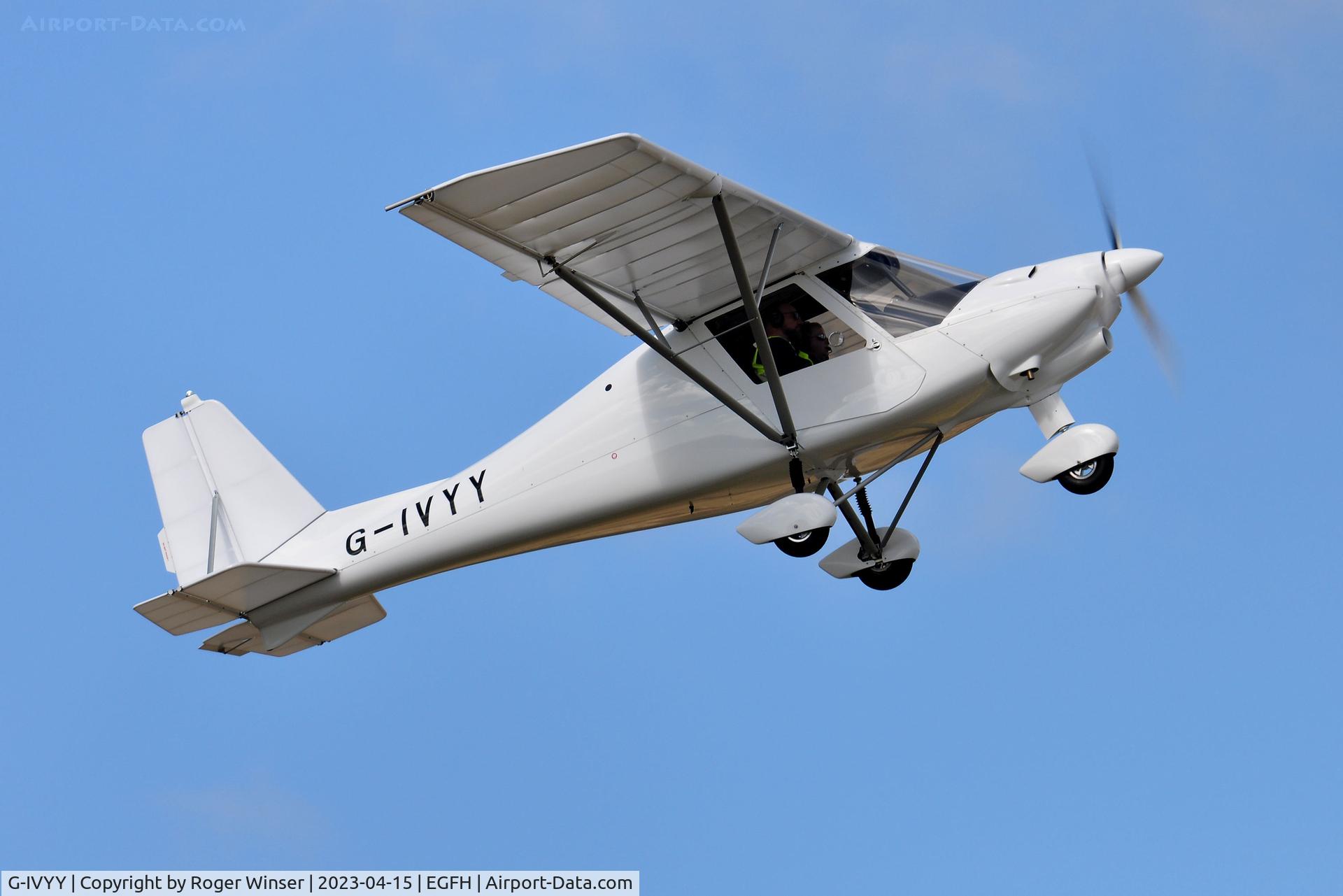 G-IVYY, 2023 Comco Ikarus C42 FB100 Bravo C/N 42B-7688, Resident aircraft departing Runway 04.