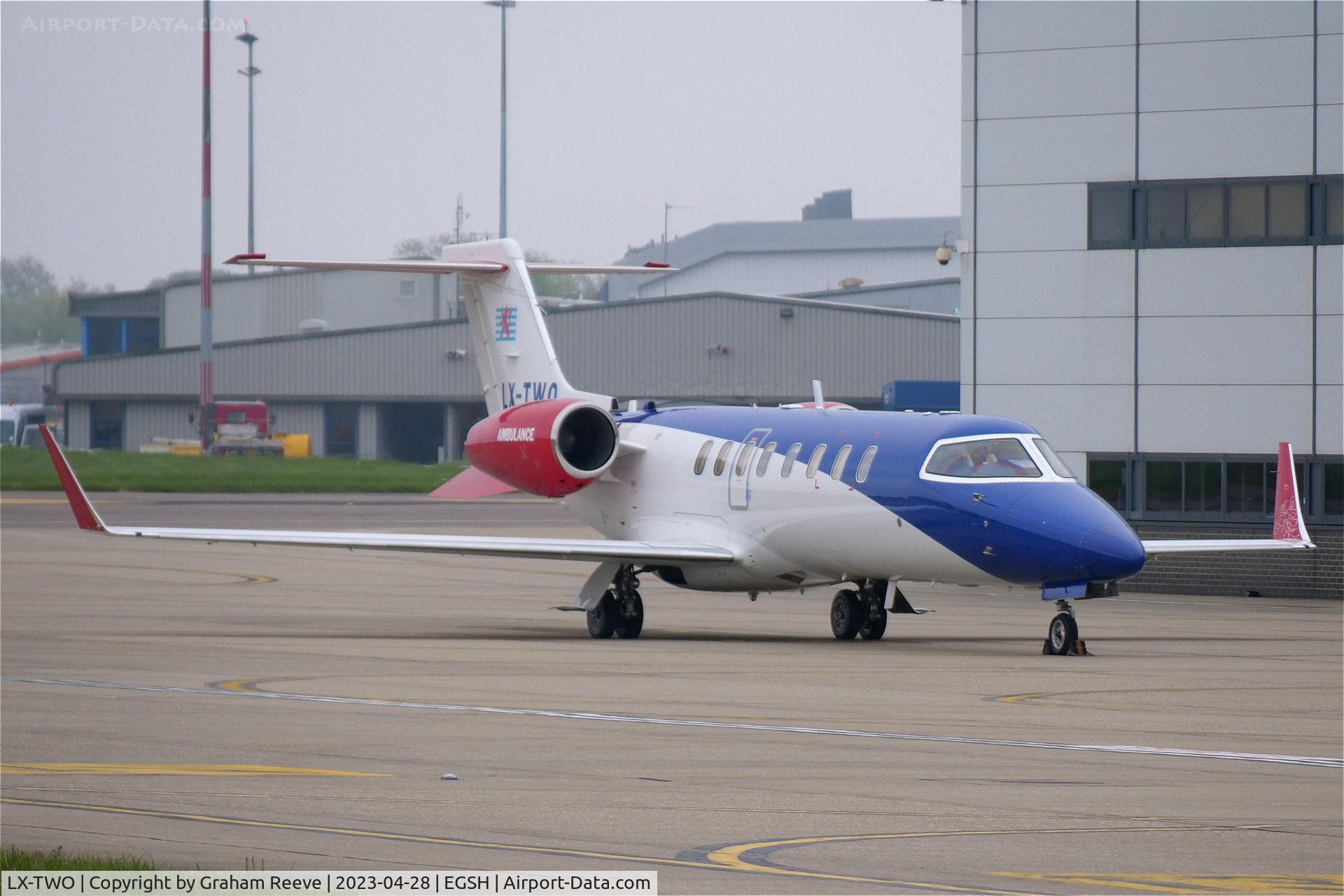 LX-TWO, 2008 Learjet 45 C/N 362, Parked at Norwich.