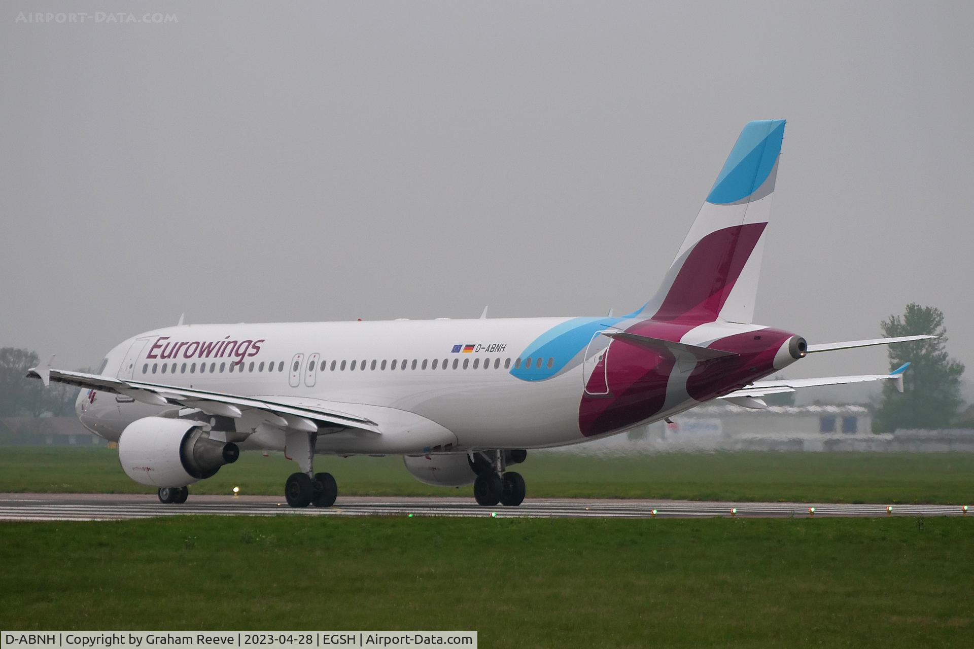 D-ABNH, 2002 Airbus A320-214 C/N 1775, Departing from Norwich.