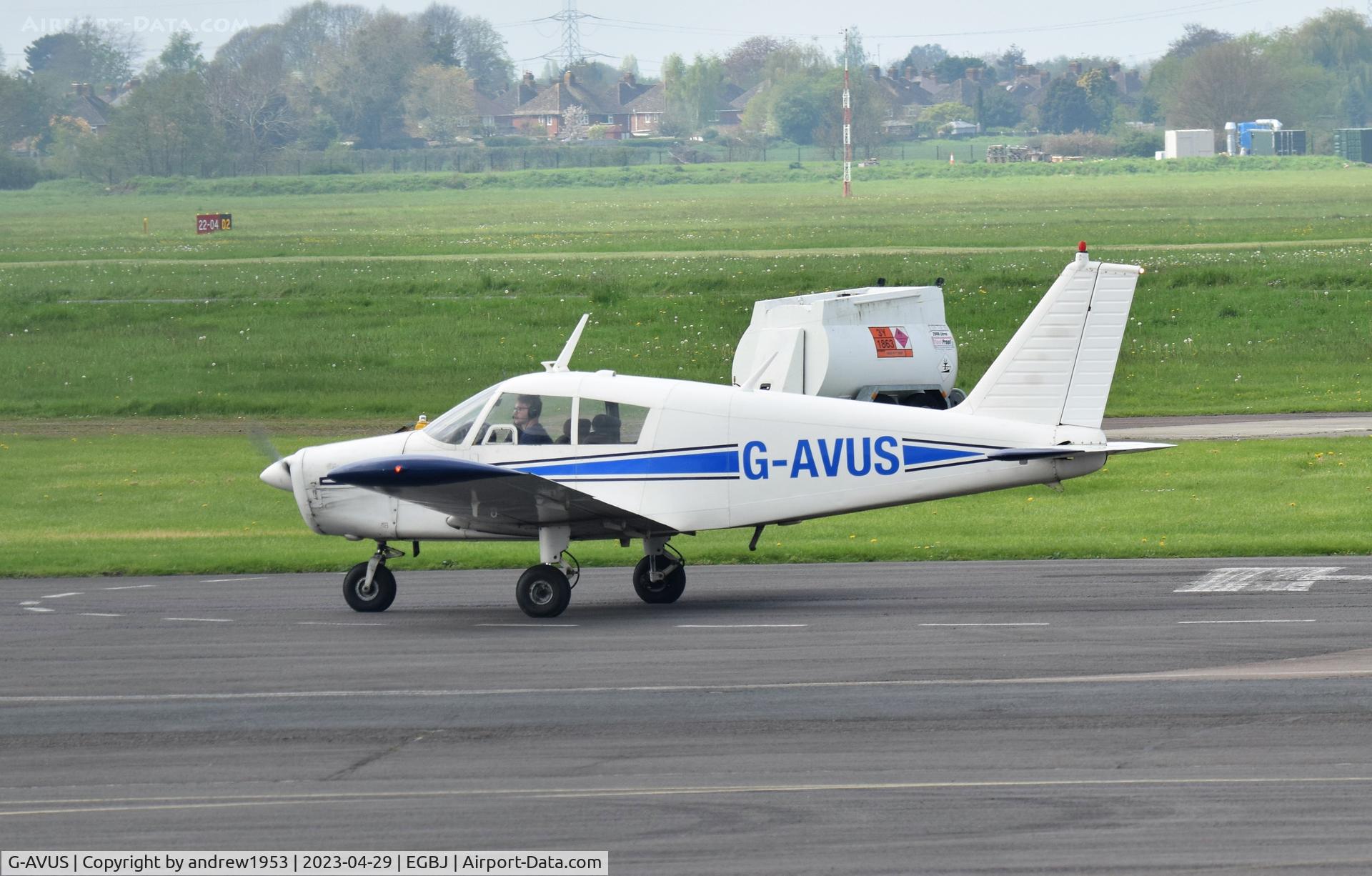 G-AVUS, 1967 Piper PA-28-140 Cherokee C/N 28-24065, G-AVUS at Gloucestershire Airport.